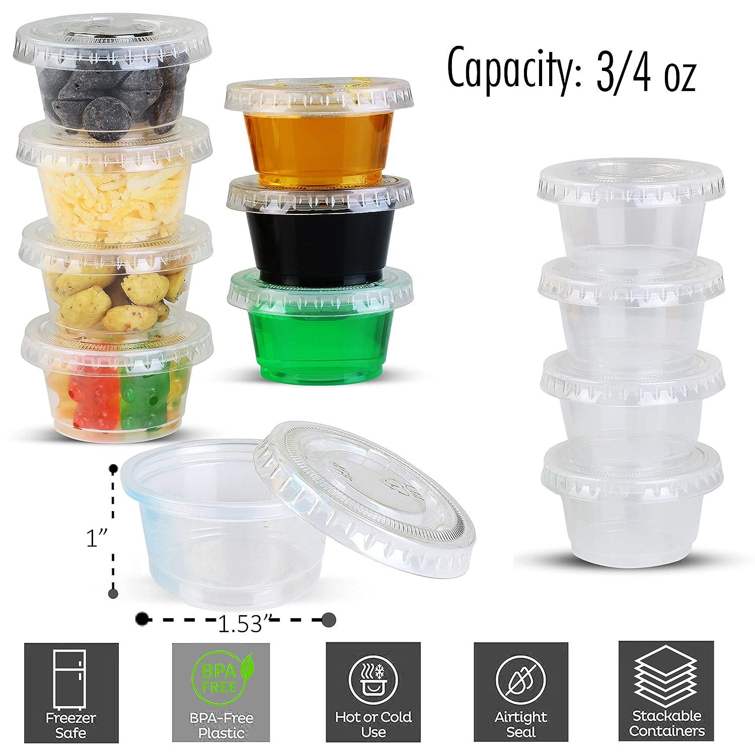 0.75 Oz) Medicine Cups with Lids - Condiment Containers, Small