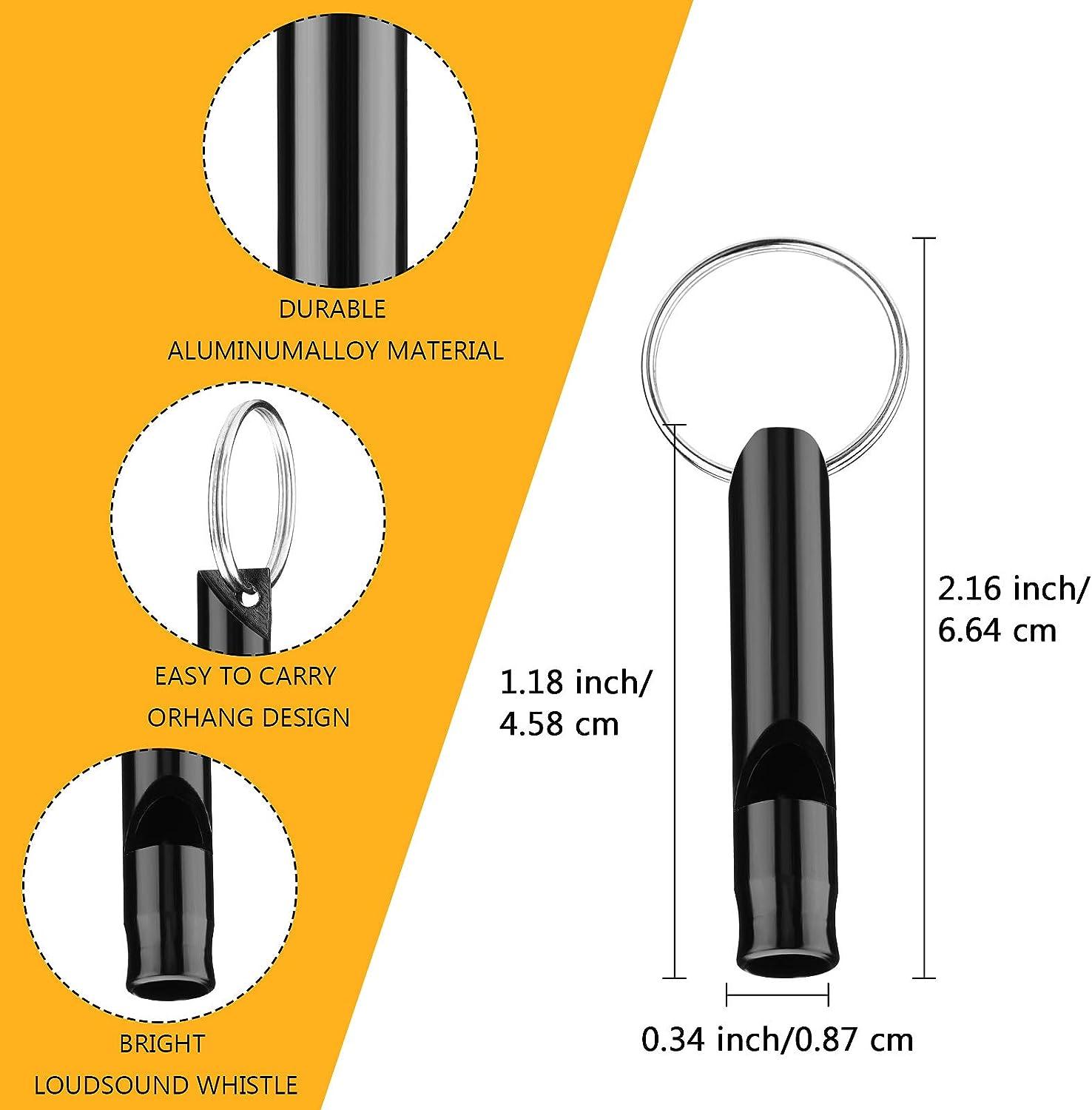 Whistle For Boat 12-Pack With Keychains - Loud Aluminum Safety Whistles For Camping/Hiking (6 Colors) Emergency Whistles