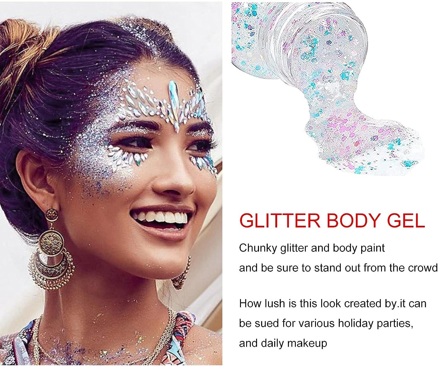  Body Glitter Gel Face Glitter for Body, Face, Eye