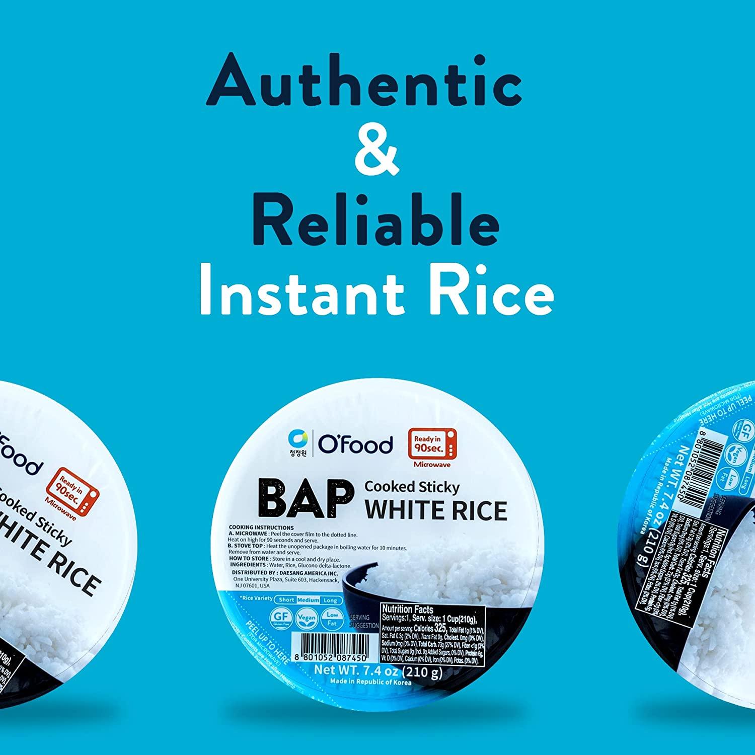 Chung Jung One O'Food BAP, Instant Cooked Sticky White Rice, Ready to