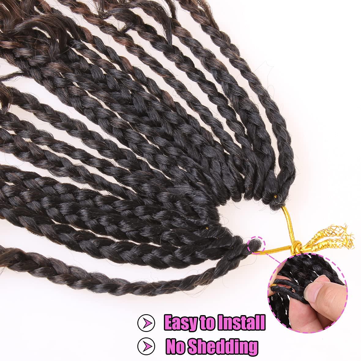 COOKOO 8 Pack Goddess Box Braids Crochet Hair With Curly Ends 10