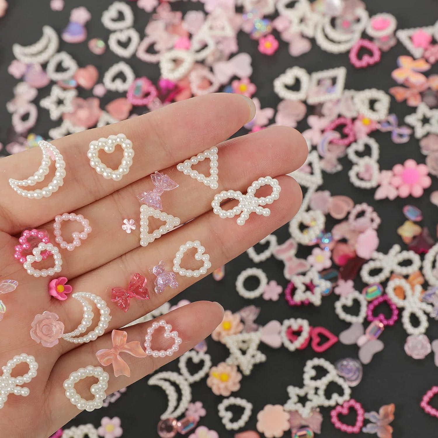 Kawaii Pink Rose Random Charms 10 Pcs 3D Nail Art 
