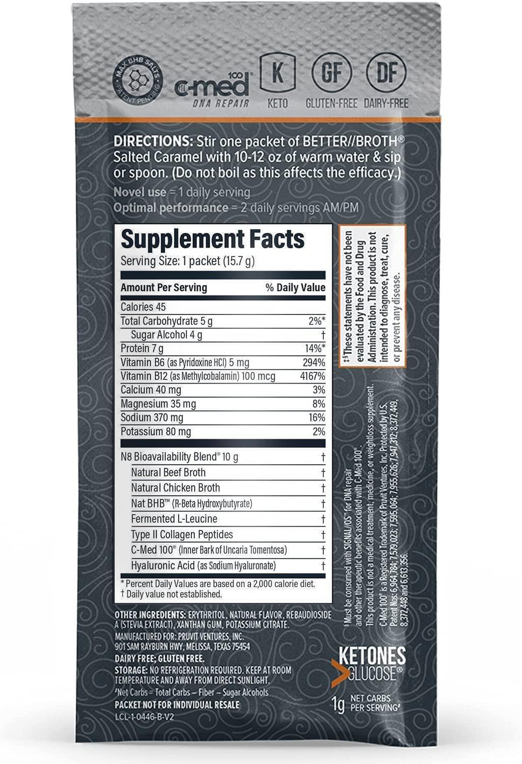 Pruvit Better Broth Salted Caramel Joint Support, Muscle Recovery