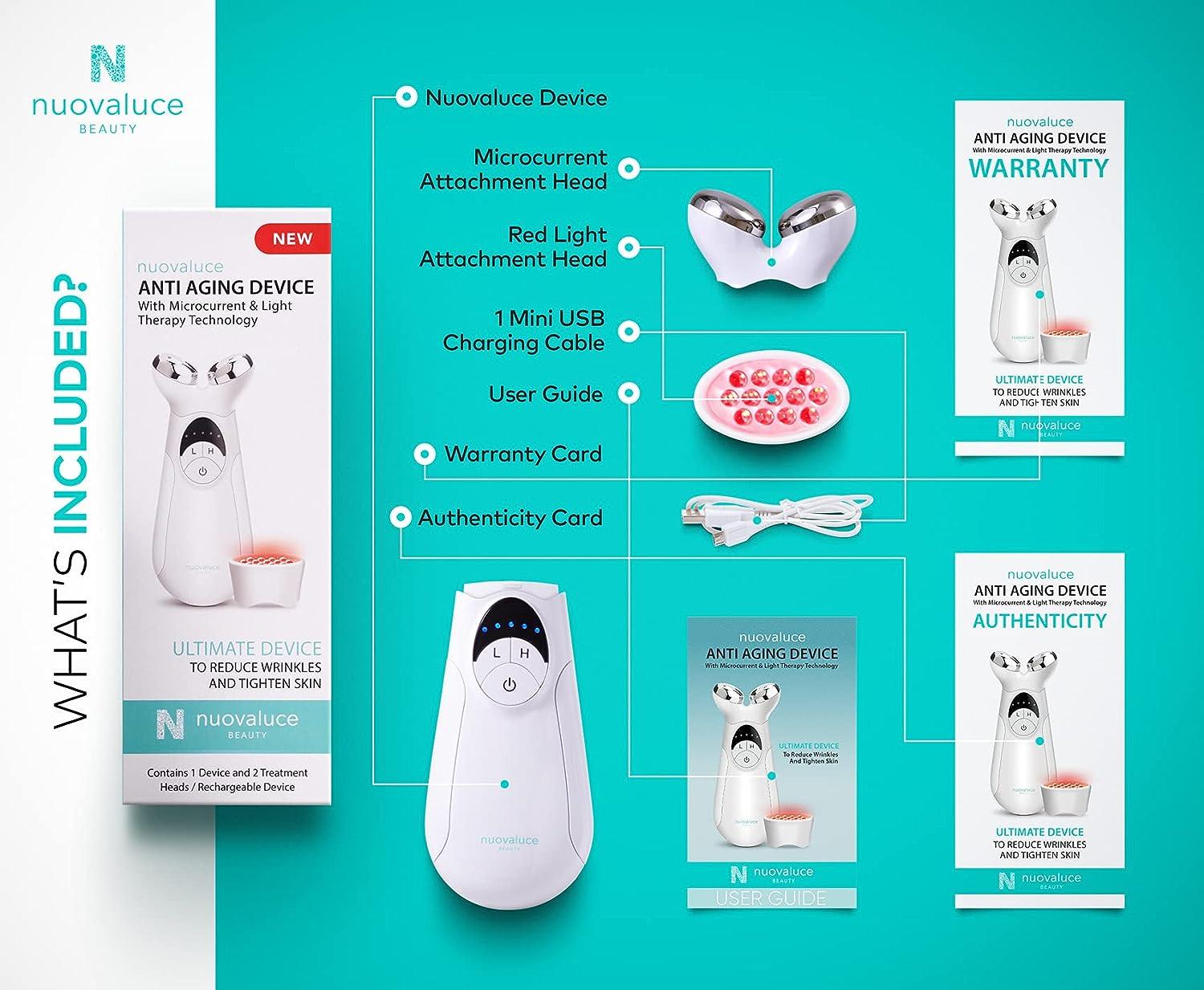 Nuovaluce Anti Aging Microcurrent & Red Light Therapy Device Wrinkle