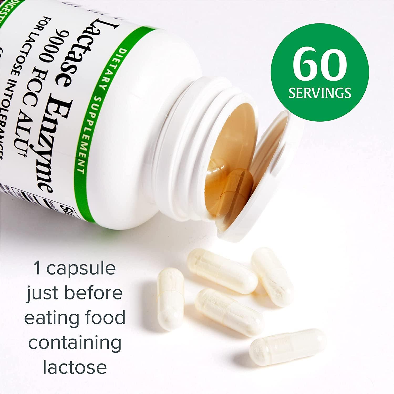 Natural Factors Lactase Enzyme 9000 FCC ALU 60 Capsules for Digestive