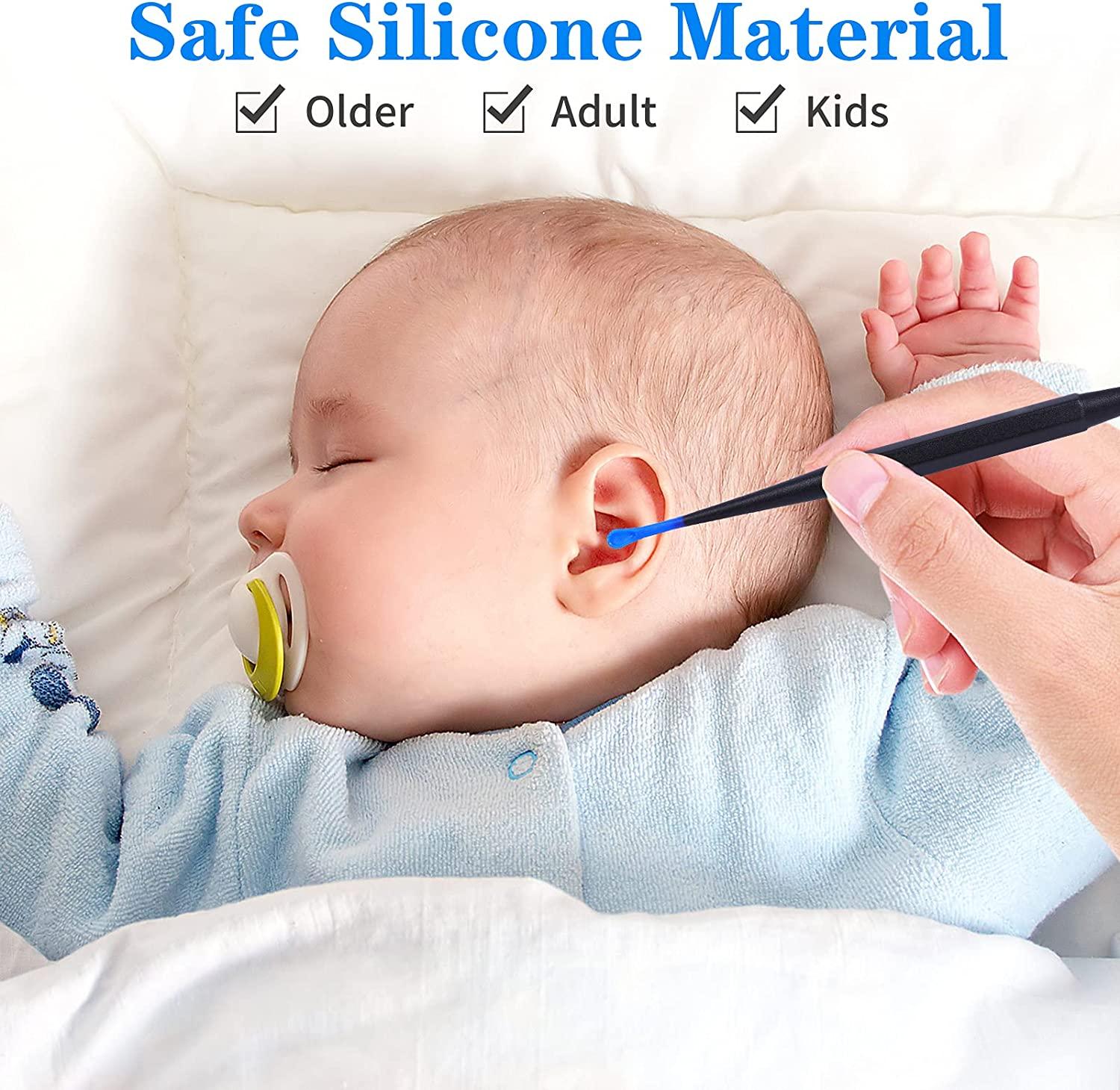 KDO Q Grips Earwax Remover Spiral Ear Wax Remover 4 PCS Reusable Ear Cleaner Soft Silicone Ear