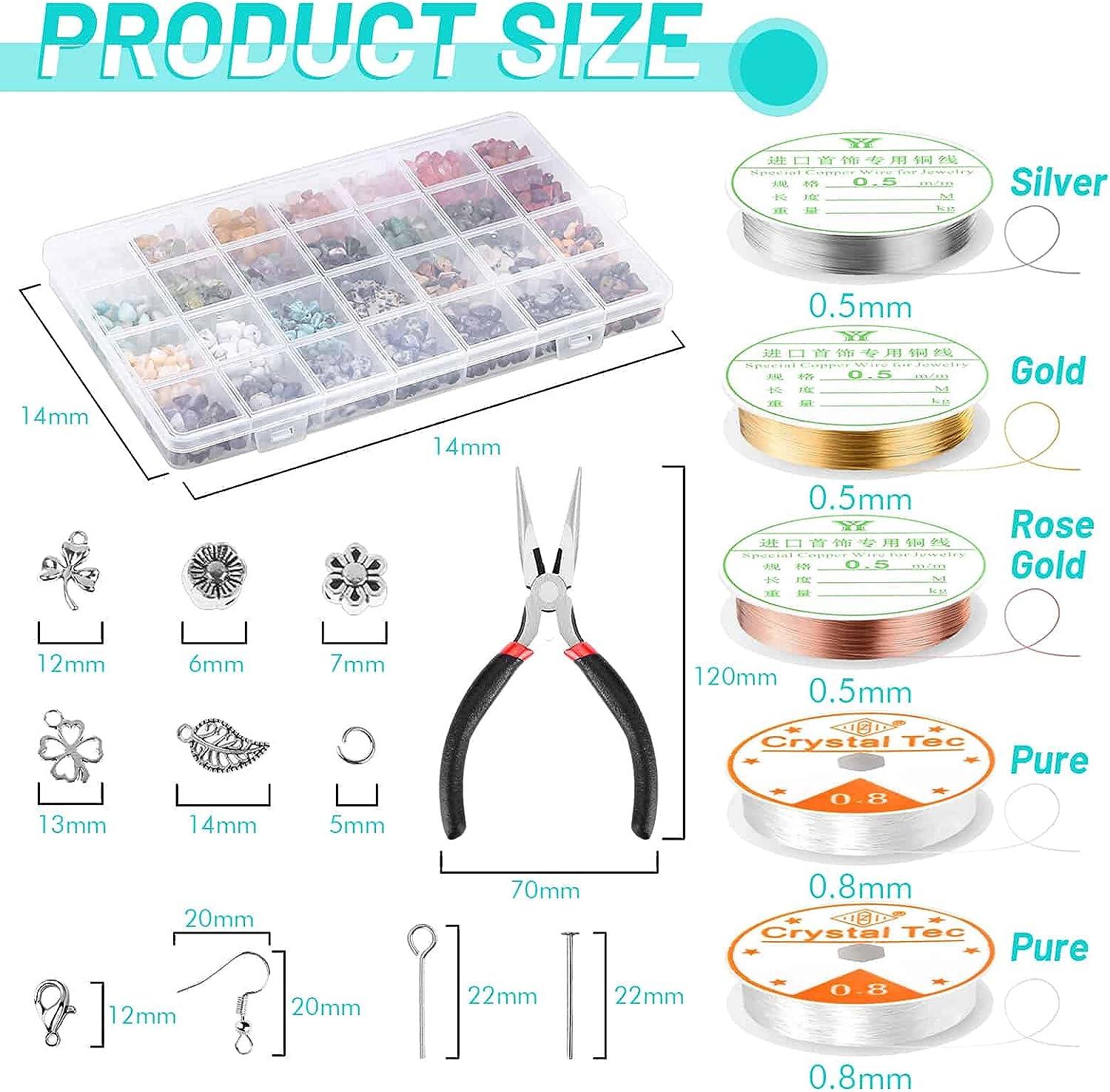 selizo Jewelry Making Supplies Kit for Adults Women with Crystal Beads,  Ring Making Kit Earring Kit Necklace Making kit with Jewelry Wire, Pliers  and