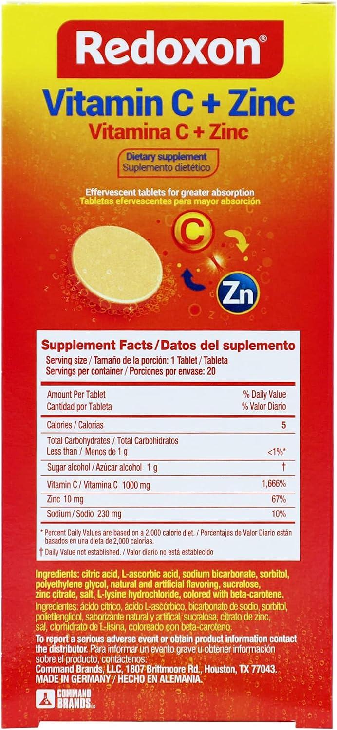 Redoxon Vitamin C + Zinc Effervescent Tablets of Vitamin C and Zinc Helps Support Your Immune