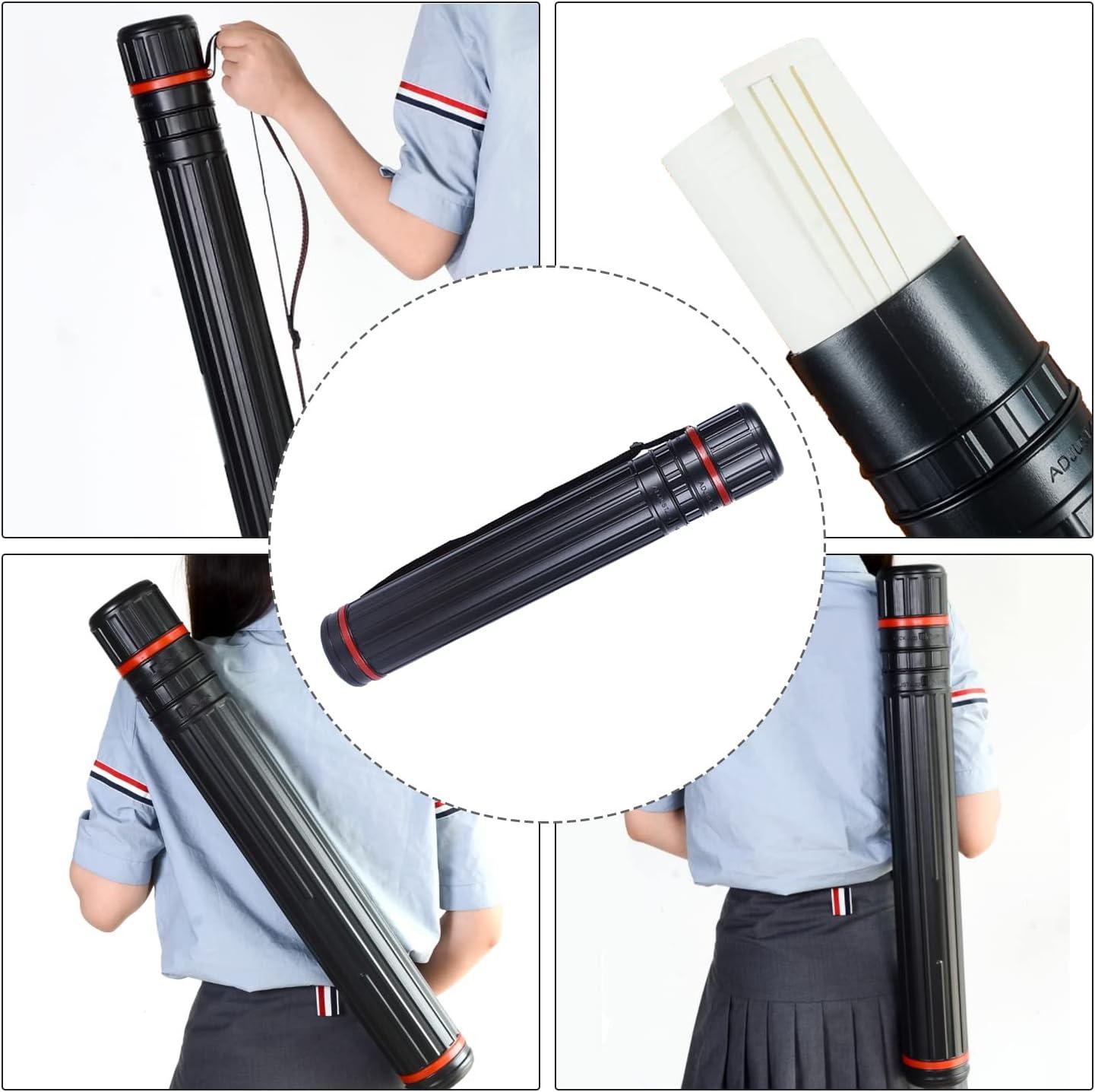 huyear Poster Tube Extra Large Black Extendable Poster Tube with