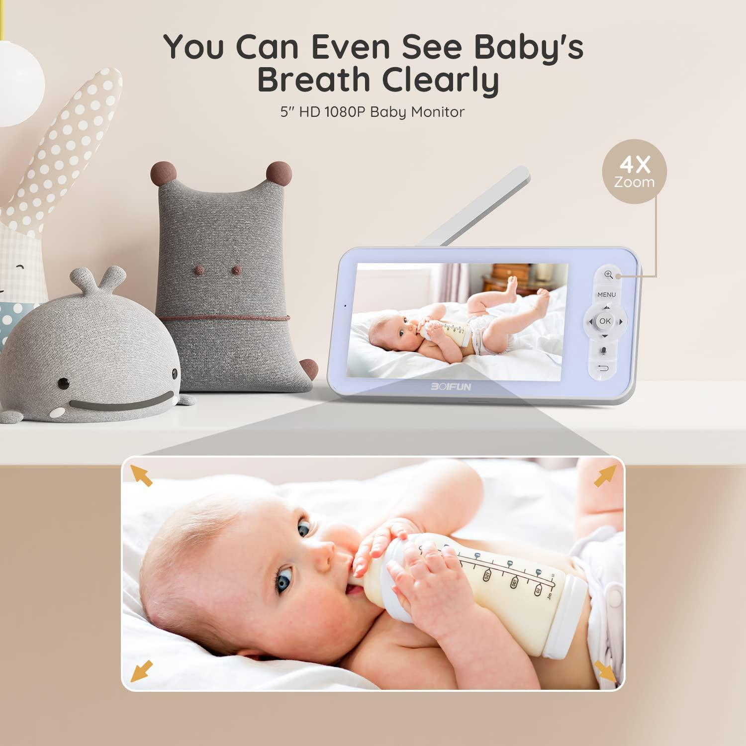 BOIFUN Video Baby Monitor with Camera, Portable 2.4 GHz Night Vision Video  Baby Monitor, Vox Function and Intelligent Standby, Temperature Sensor