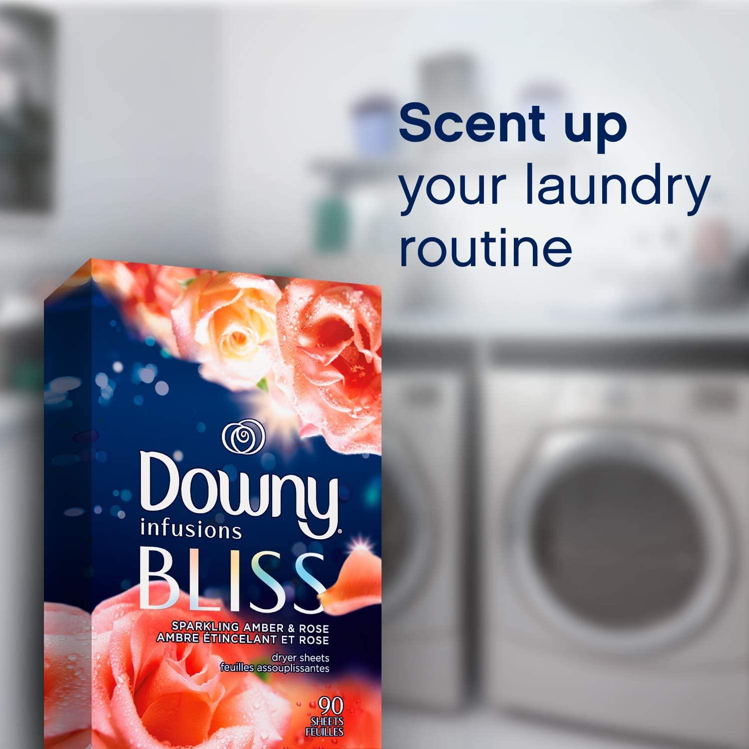 Downy Infusions Dryer Sheets, Laundry Fabric Softener, Bliss, Sparkling