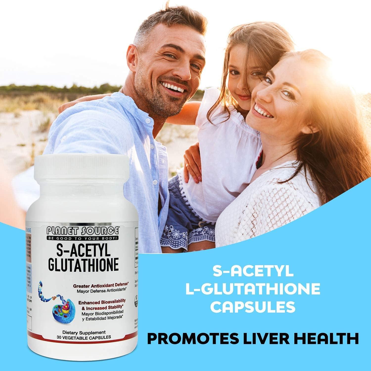 Planet Source S-Acetyl Glutathione Supplement - Best Detox for Healthy  Aging - High Absorption Vegetarian Capsules | Buy Now with Express  International Delivery