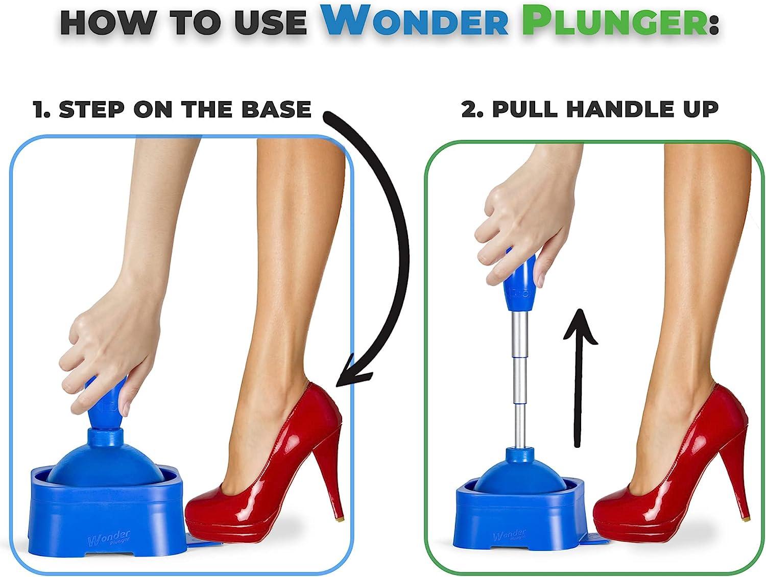 Wonder Plunger DripFree Collapsible Toilet Plunger with Holder in