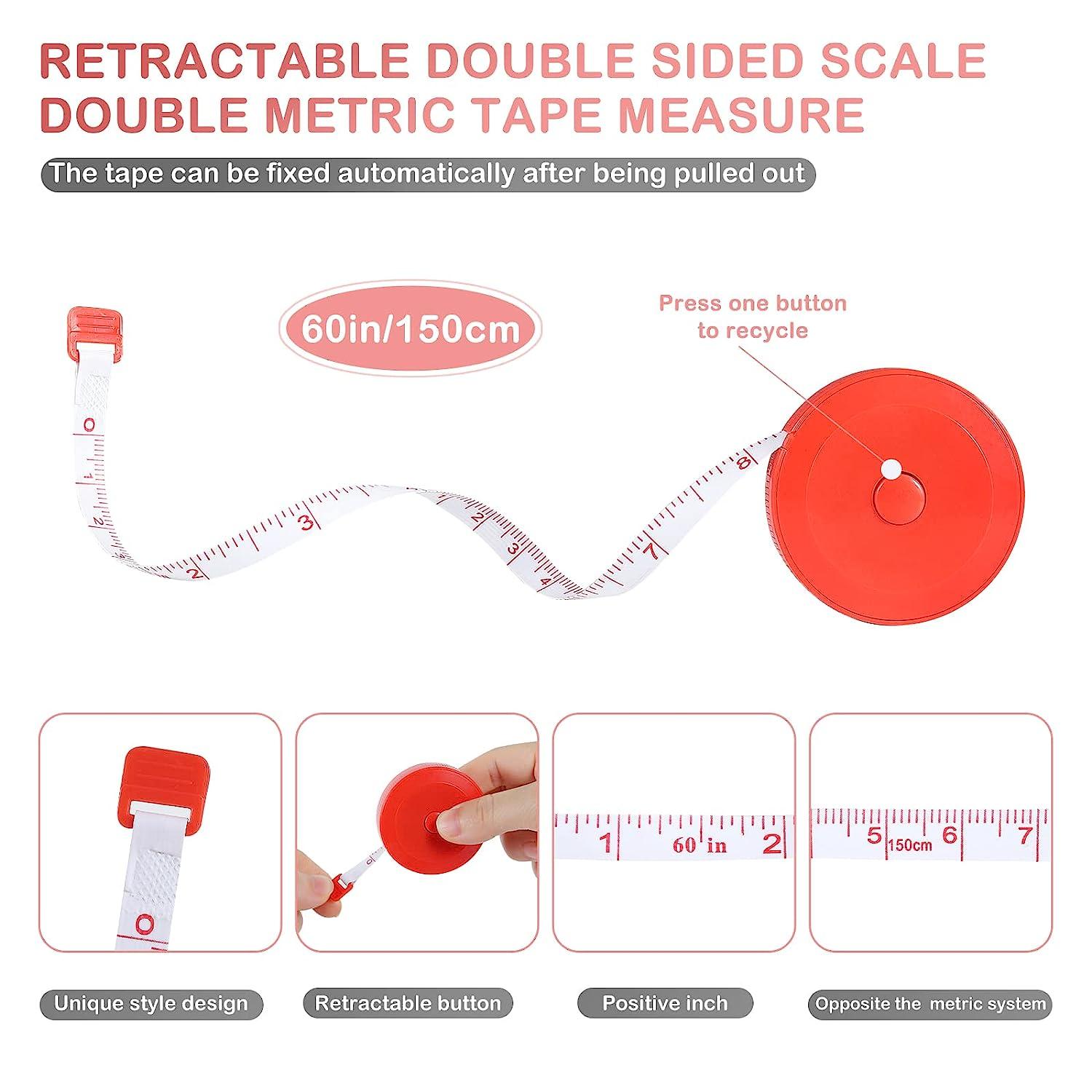 Mini Soft Tape Measure Retractable 1.5m 5ft 60