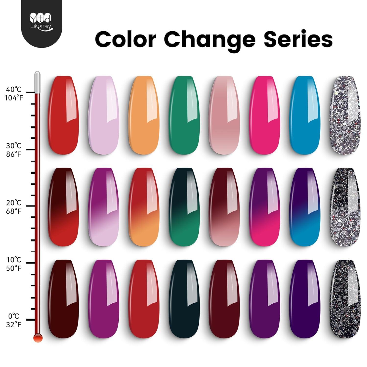 YTD Likomey Color Changing Gel Nail Polish Set Mood Colors for