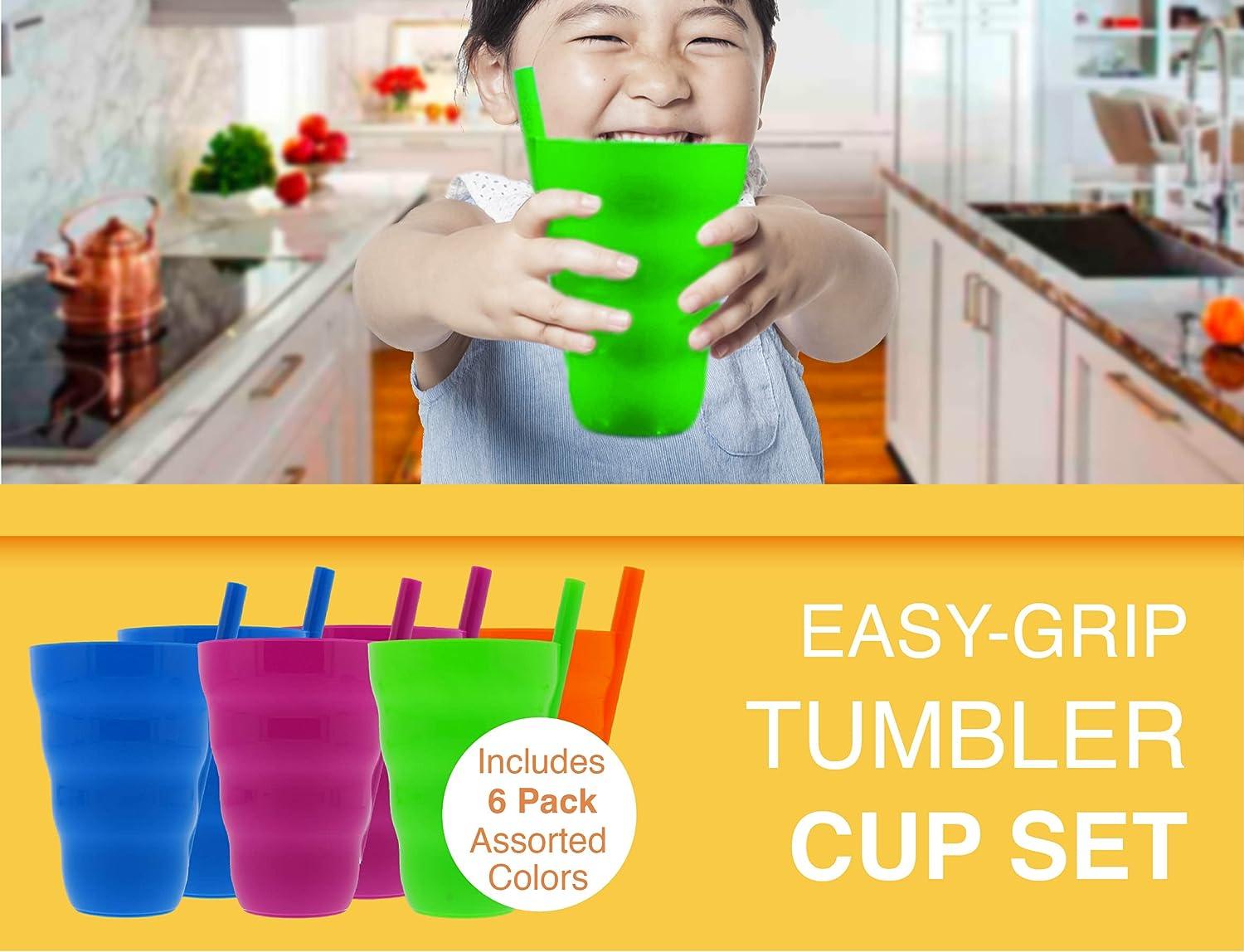 Arrow 10oz Sip A Cup with Built in Straw, 6pk - Straw Cups for Toddlers, Kids Cup with Straw, Plastic Toddler Straw Cup - BPA Free, Dishwasher Safe