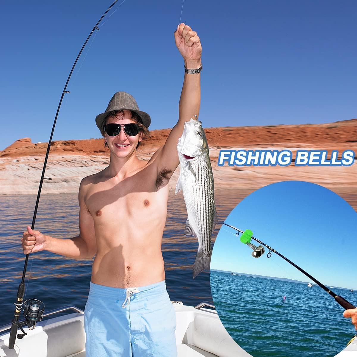 DAFURIET 50 Pieces Fishing Alarm Bells, Plastic Fishing Rod Clips with Dual  Alert Bells