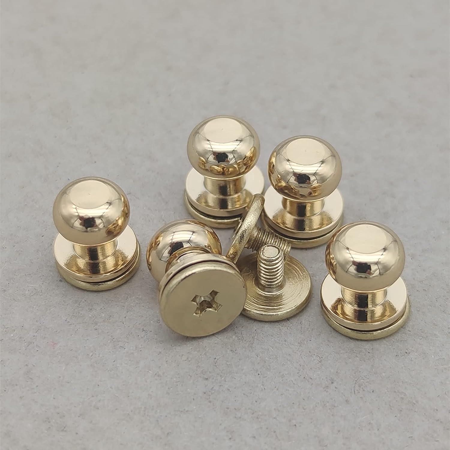  Agatige 20 Set Brass Rivets for Leather Work, Round