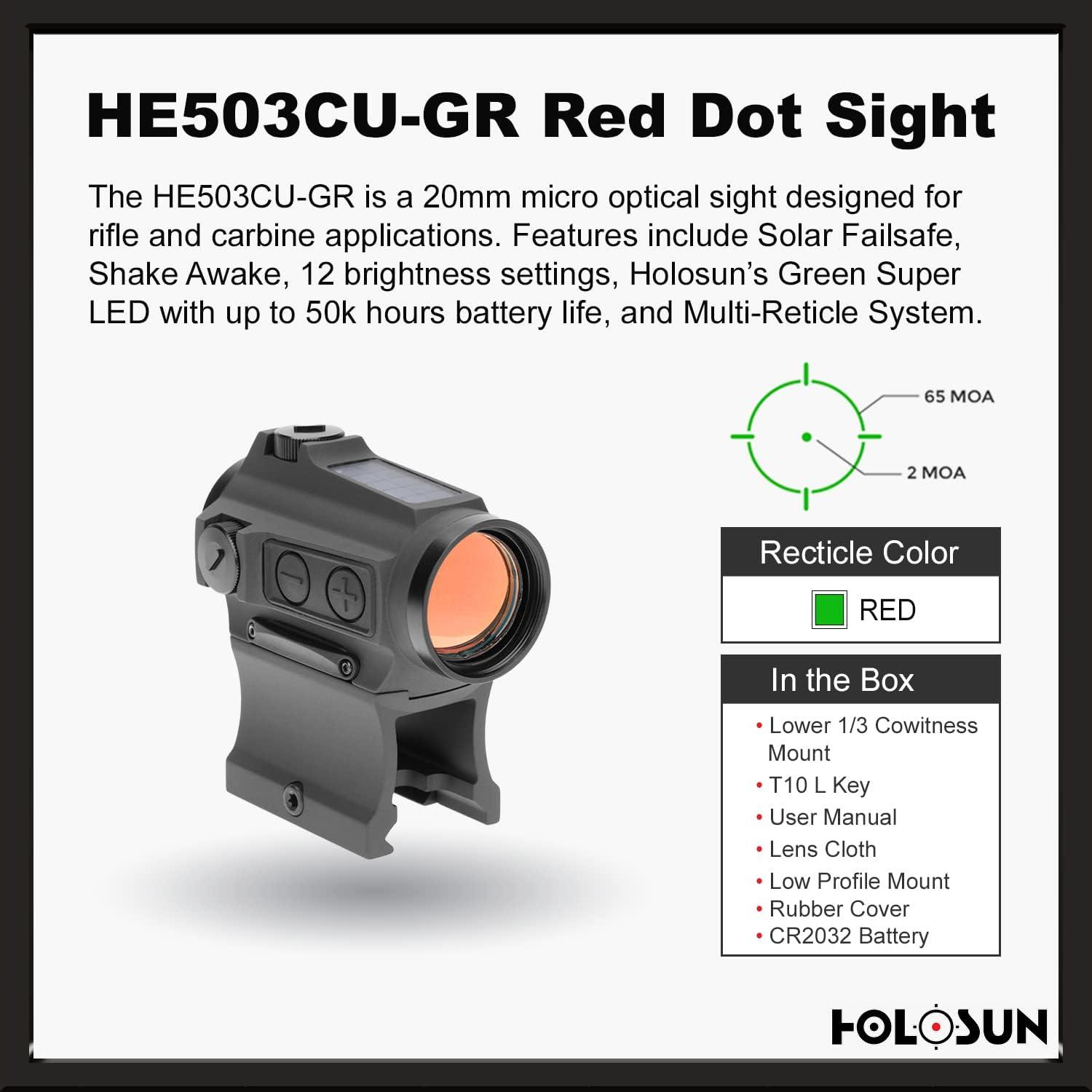 HOLOSUN HE503CU-GR Elite Red Dot Sight - Premium Optics for