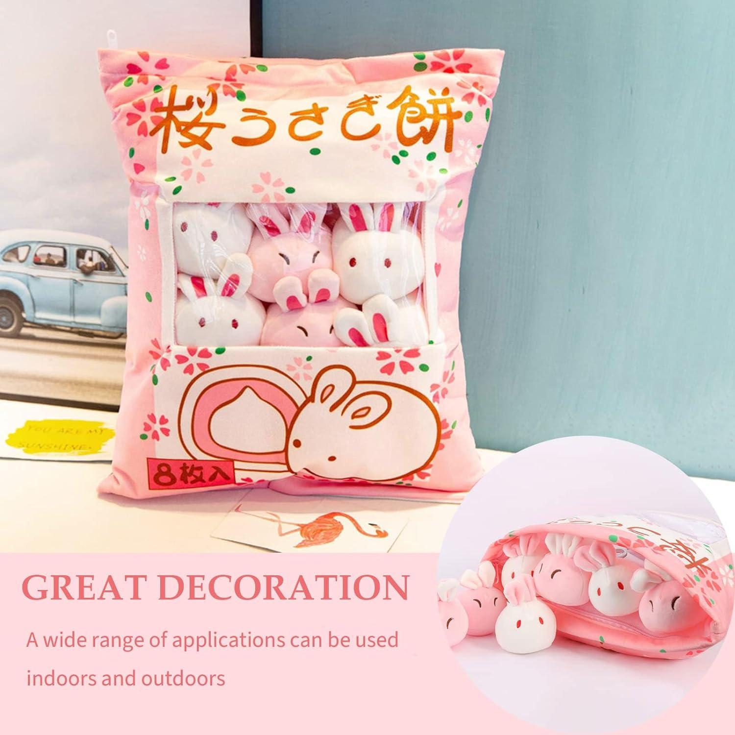 Cute Snack Pillow Bunny Plush Toy Kawaii Rabbit Pudding Pillow