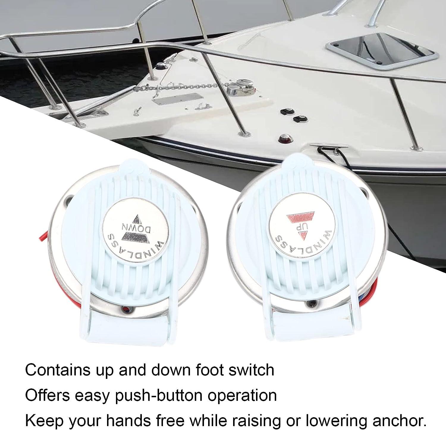 Anchor Foot Switch,2pcs Windlass Foot Switch Up and Down White Hands