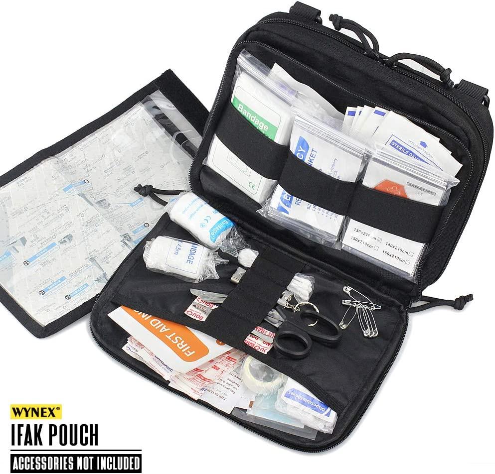 WYNEX Tactical Molle Admin Pouch, Upgrade Material Semi-Hidden Zipper &  1000D Tough Nylon EDC Utility Pouches Tools Bag EMT Utility Map Pocket,  IFAK