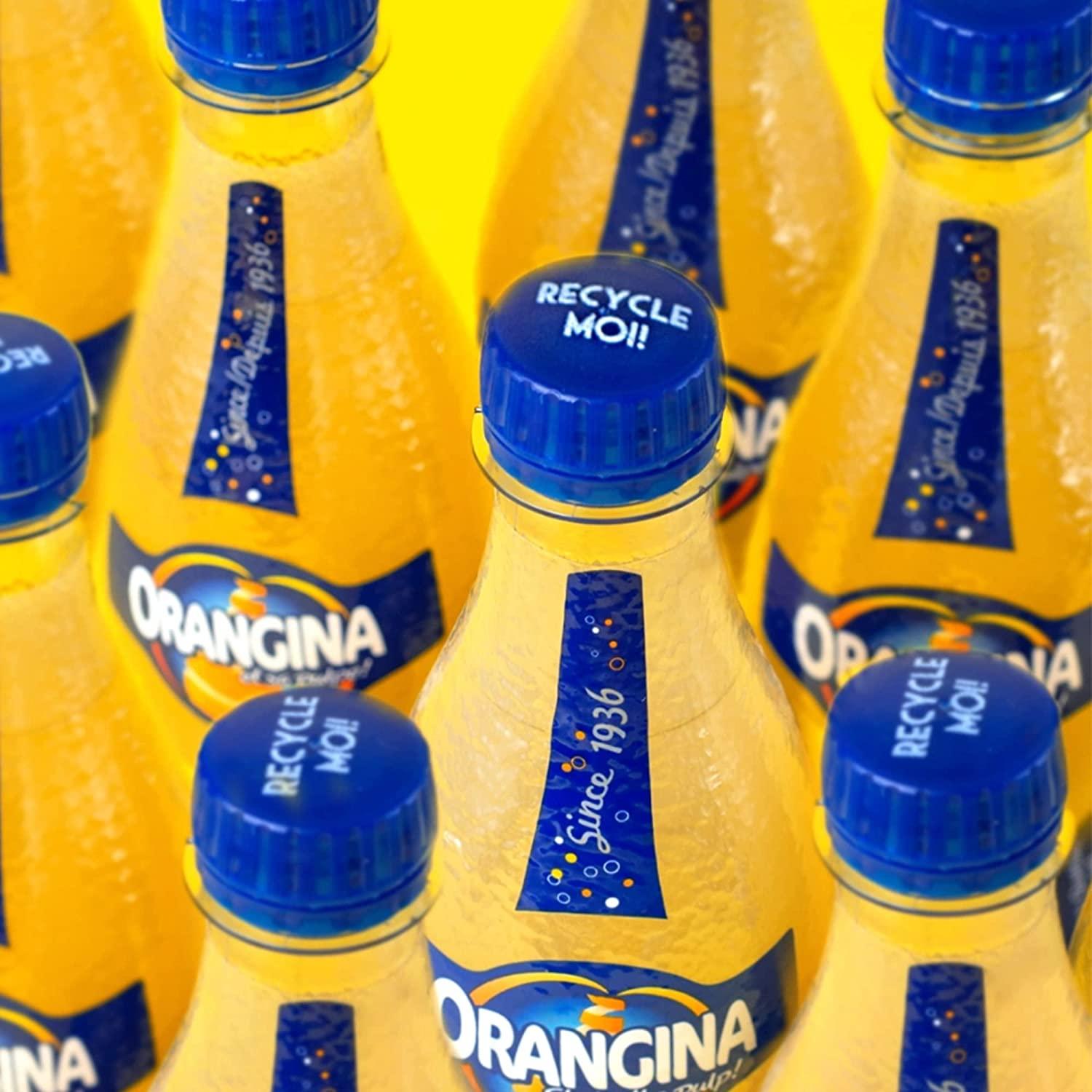 Orangina Citrus Sparkling Juice Beverage Original French Recipe Pack of 12 14.2 oz Bottle