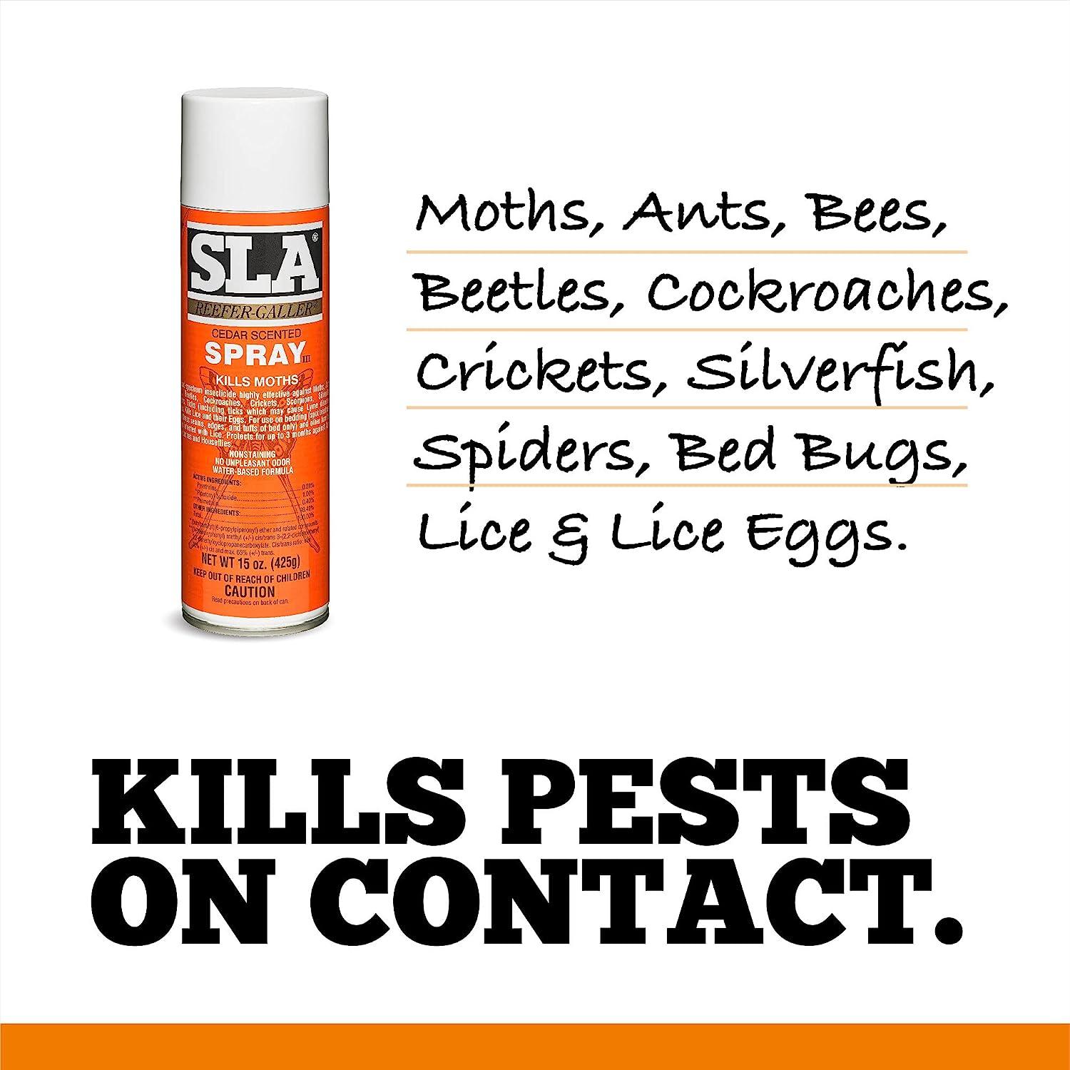 ReeferGaller SLA Cedar Scented Moth Repellent Spray Kills Moths Bed