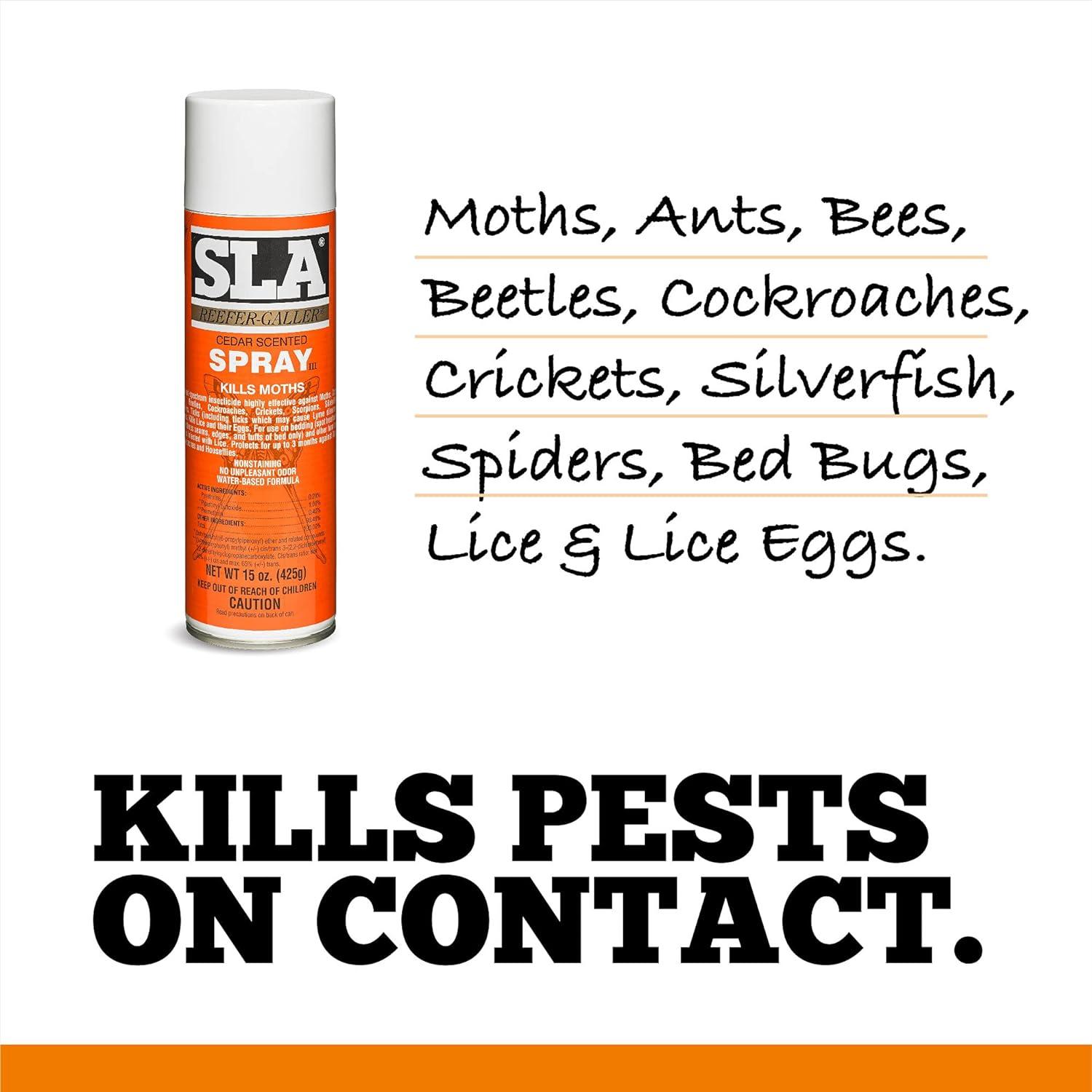 ReeferGaller SLA Cedar Scented Moth Repellent Spray Kills Moths Bed