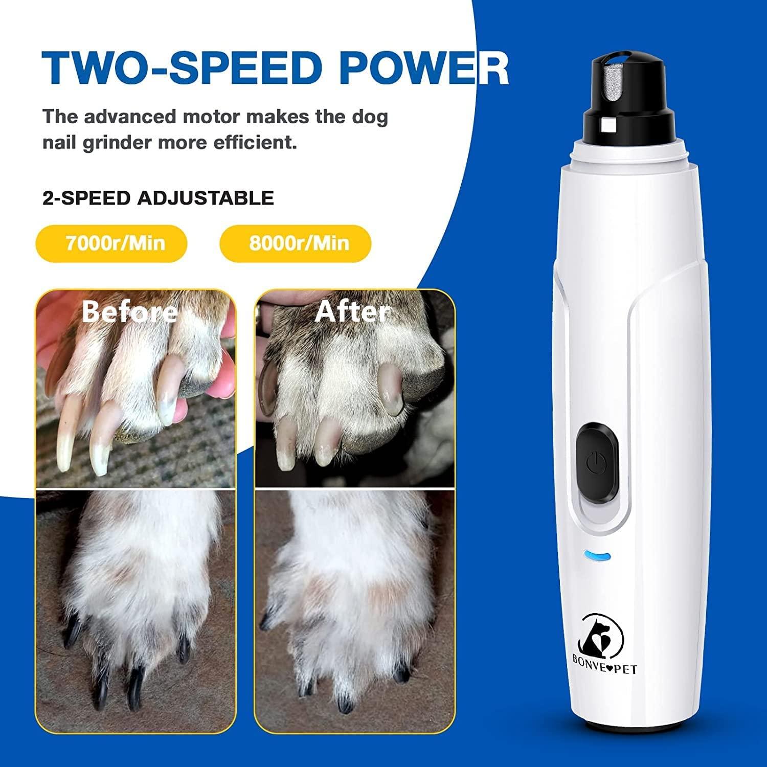 1/2PCS Electric Pet Nail Grinder 2-Speed Rechargeable Dog Nail Clipper Cat  Cutter Grooming for Medium & Small Puppy Trimmers