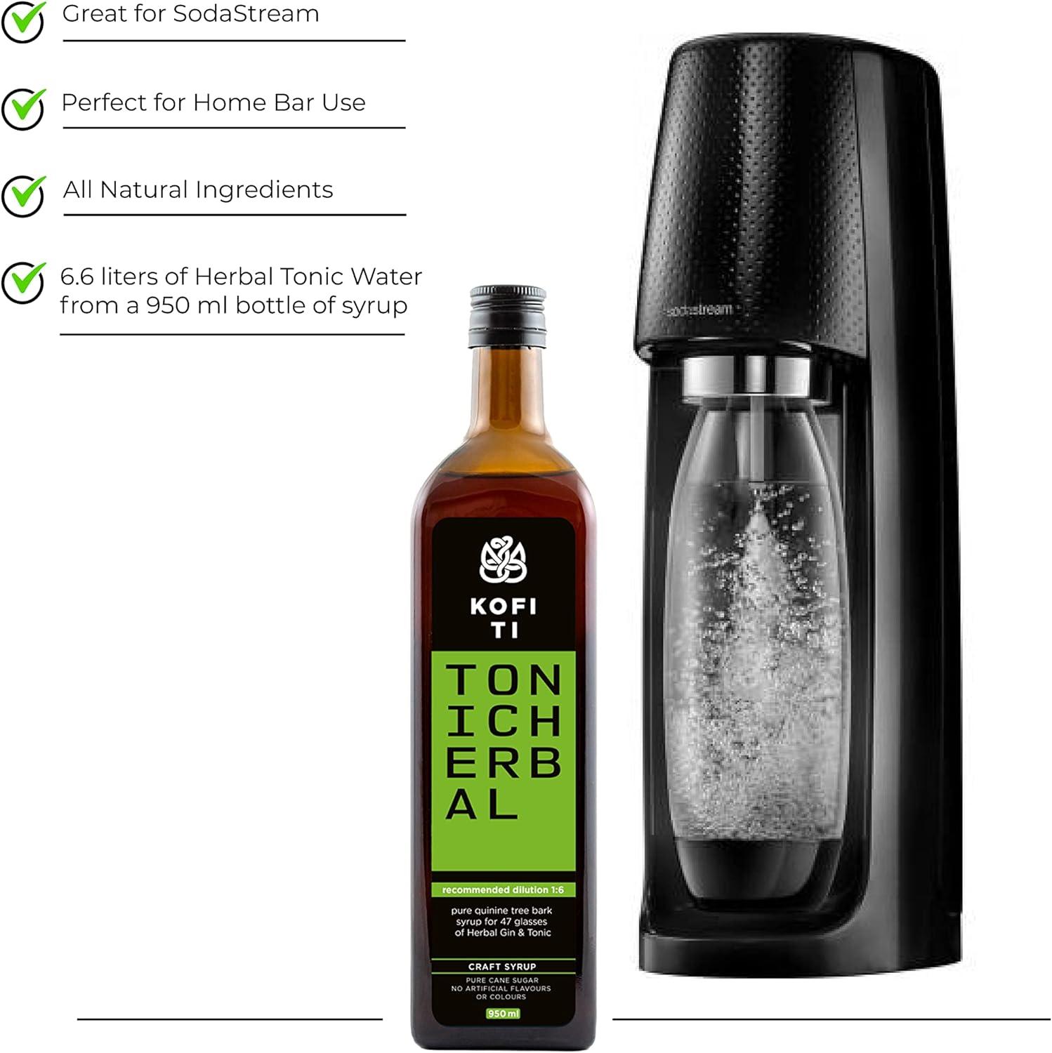 Kofi Ti Herbal Tonic Syrup for Soda Stream Craft Natural Quinine Concentrate Perfect for Tonic