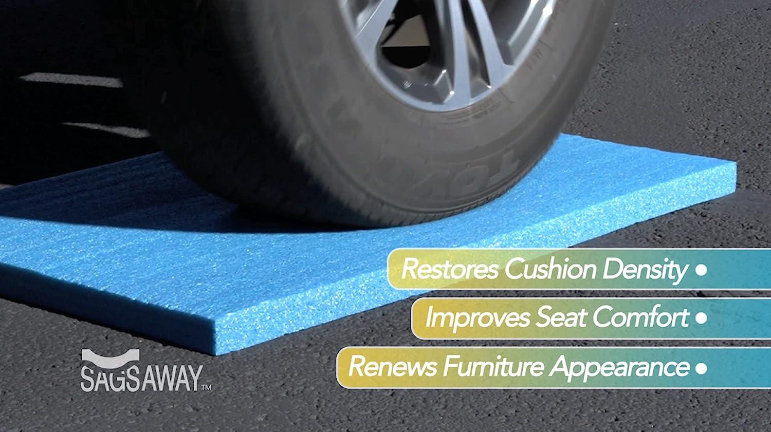 SagsAway Large 1.5in Thick Cushion Insert with Posture Zone Support