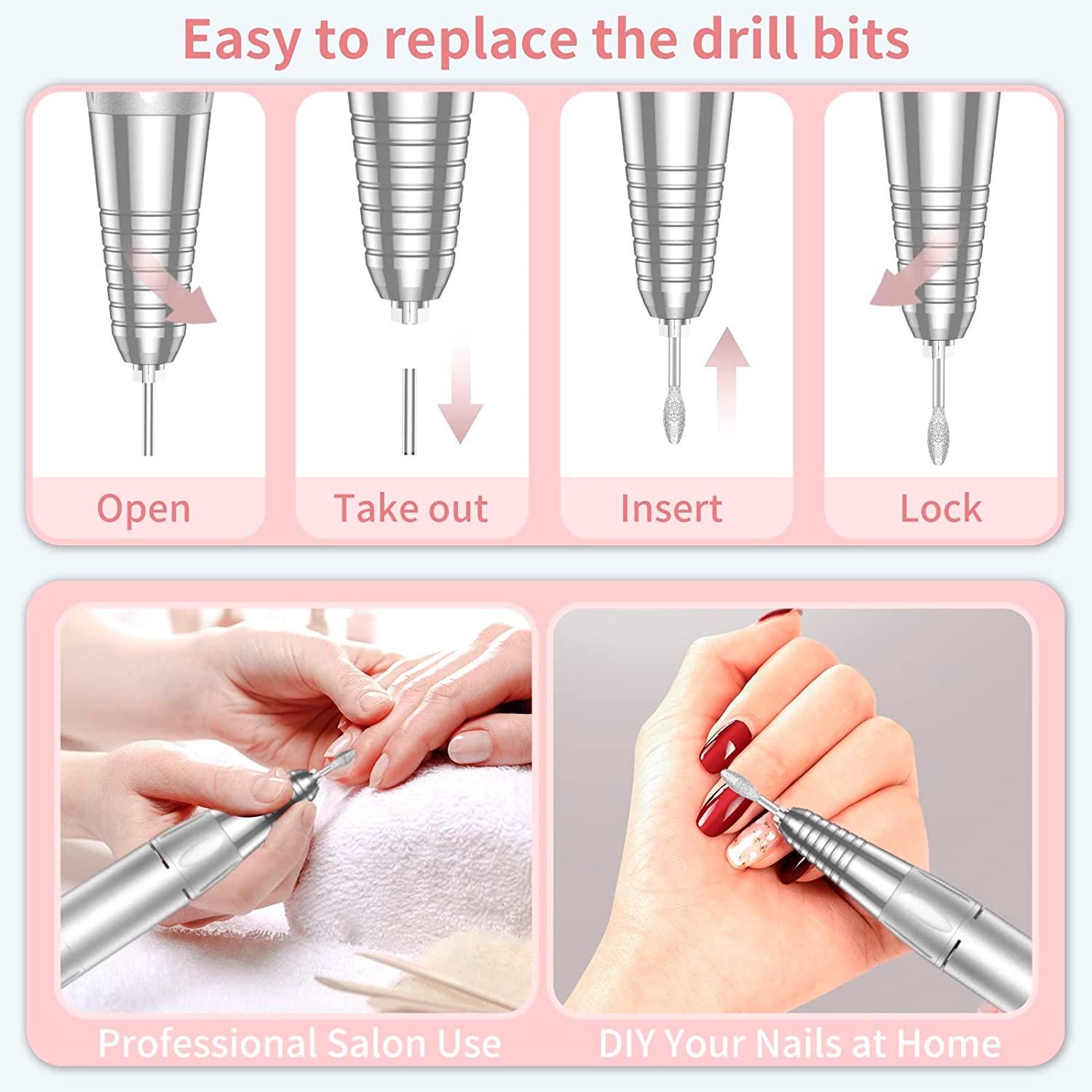 Portable Nail Drill Professional 35000 RPM Rechargeable