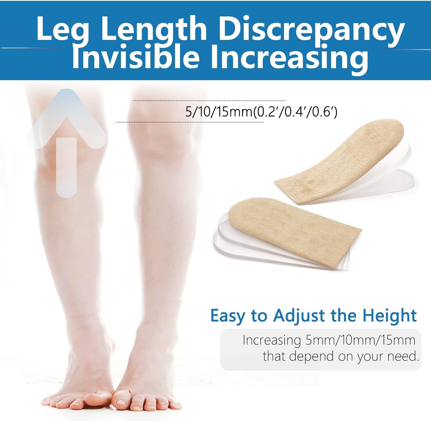 PrettSole 5mm to15mm Heel Lifts(3 Layers) Height Increase Insoles for