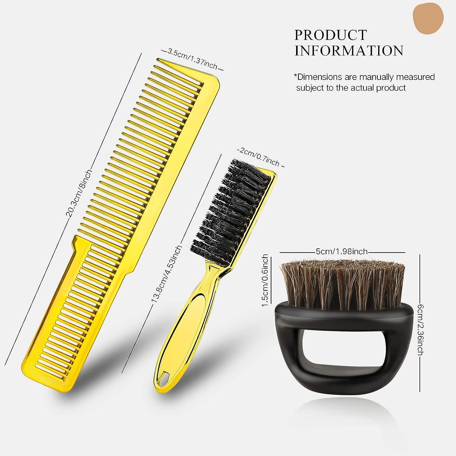 3 Pieces Clipper blade Cleaning brush Hair Clipper Cleaning nylon Brush  Nail Brush Trimmer Barber Cleaning Brush Tool (Gold)