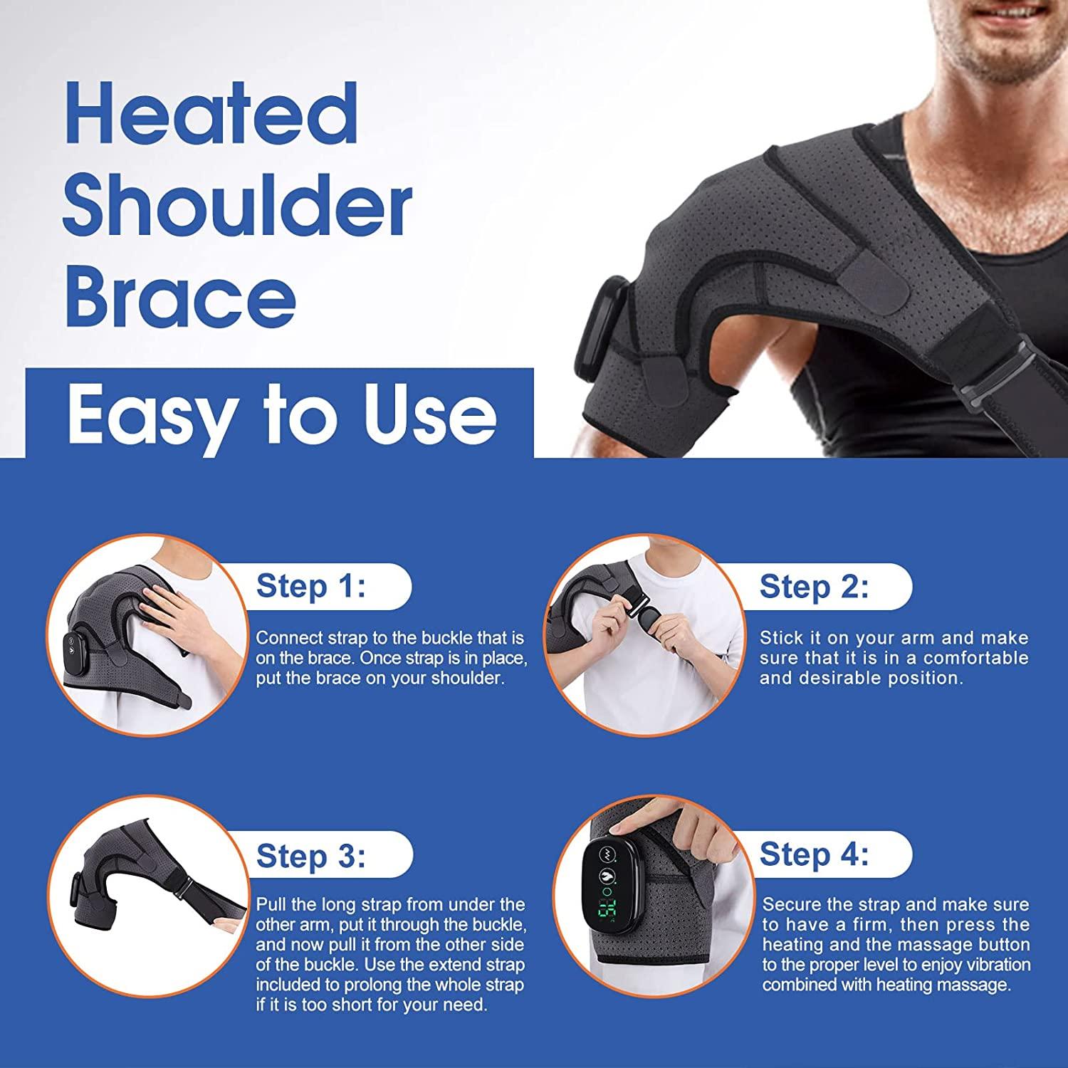 Heated Shoulder Wrap with Vibration, Upgrade Electric Shoulder Heating