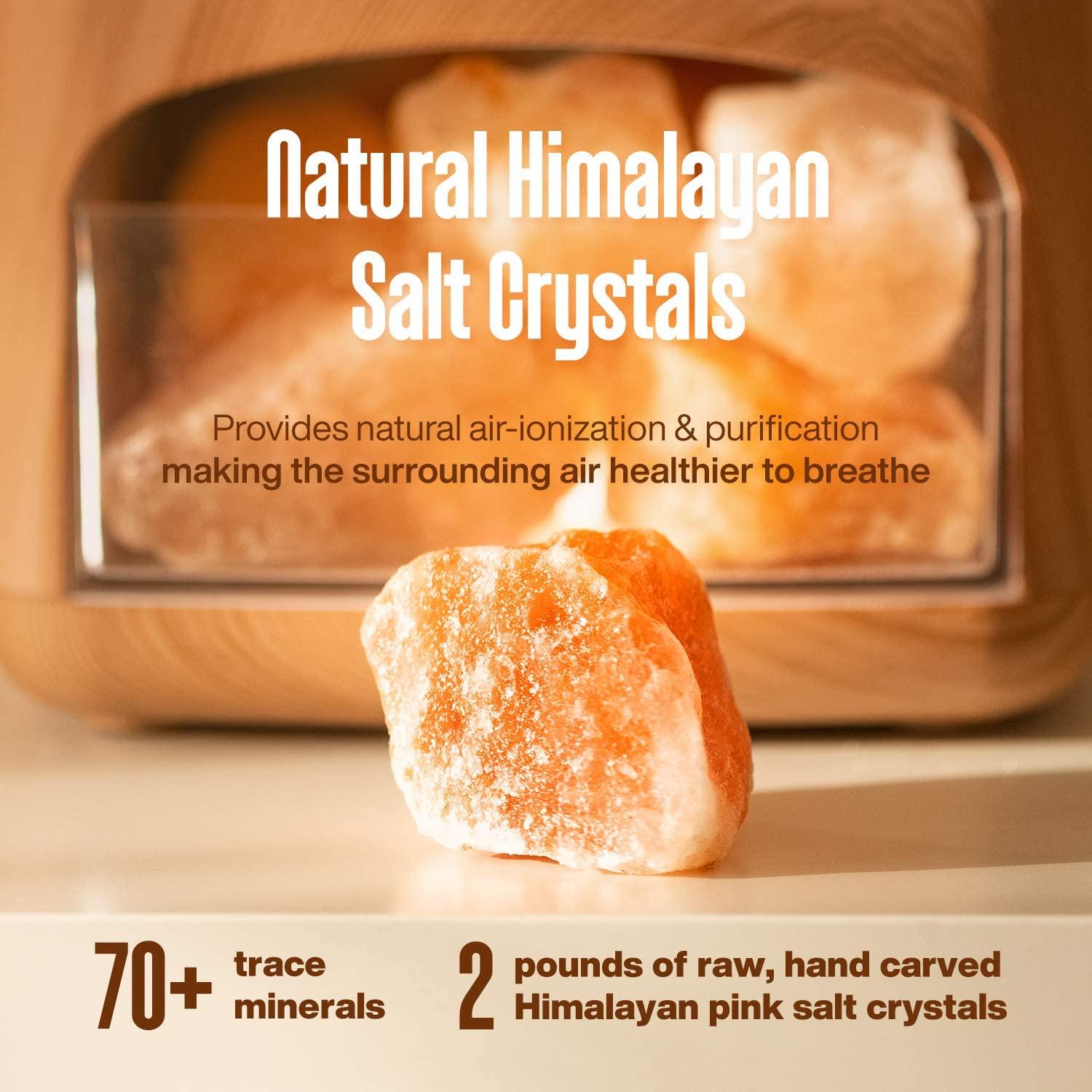 Himalayan Pink Salt Diffuser & 10 Essential Oils - 2-in-1 Therapeutic ...