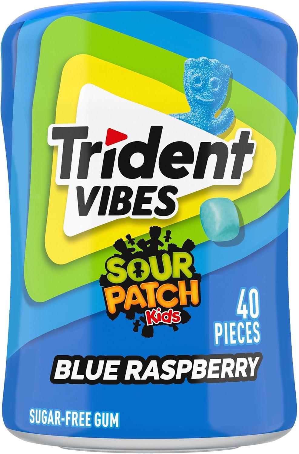 Trident - Vibes Sour Patch Kids Blue Raspberry Chewing Gum - 6 bottles ...