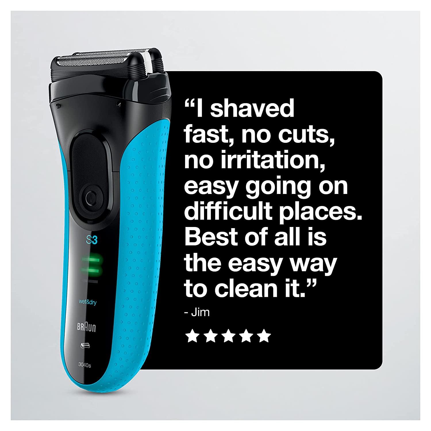 Braun Electric Series 3 Razor with Precision Trimmer, Rechargeable, Wet