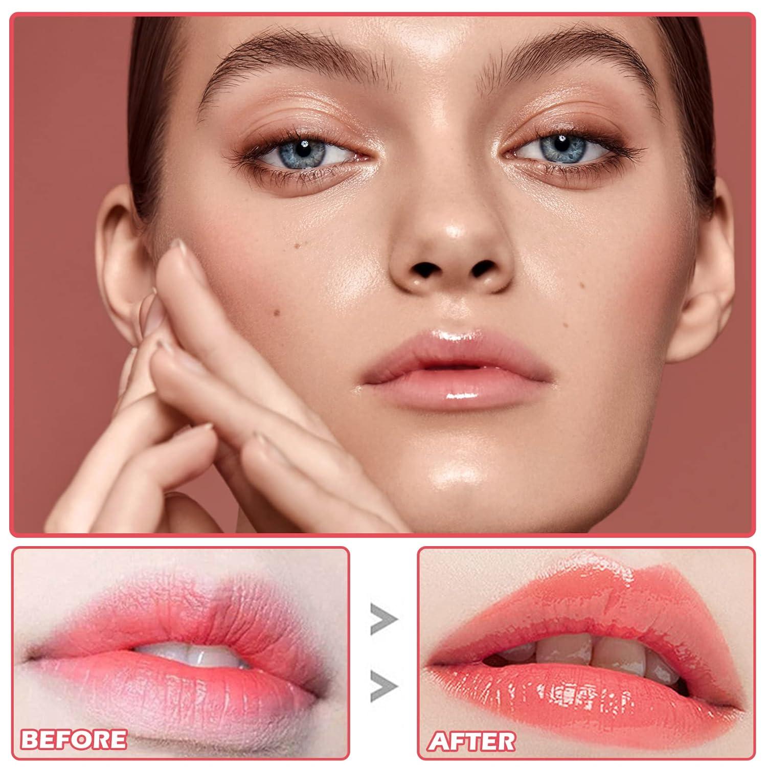 ZHISHUDL Plumping Lip Gloss Makeup Gift Cherry Red Lip Tint Stain for