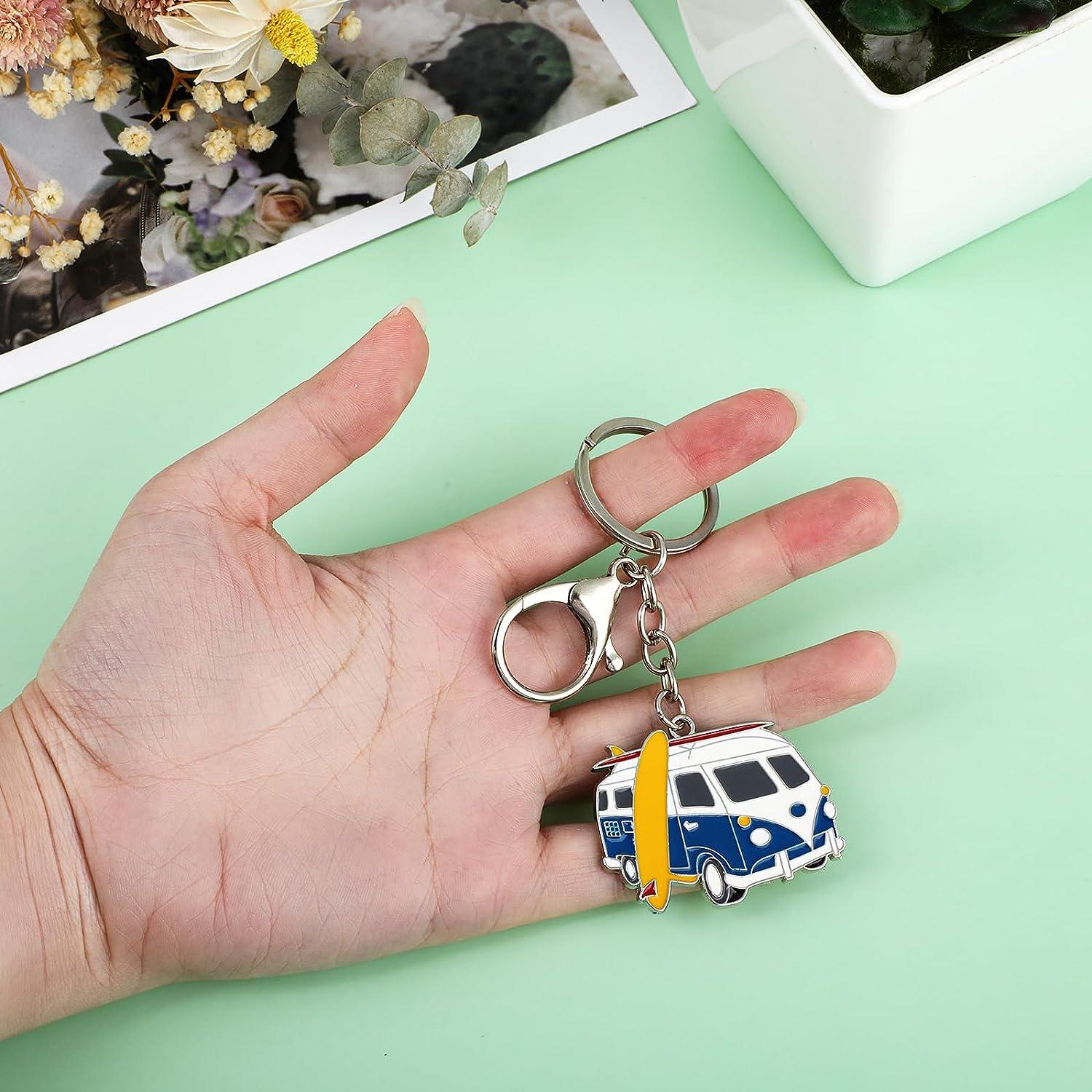 3 Pieces Camper Keychain Bus Keychain RV Camper Keyring Camper