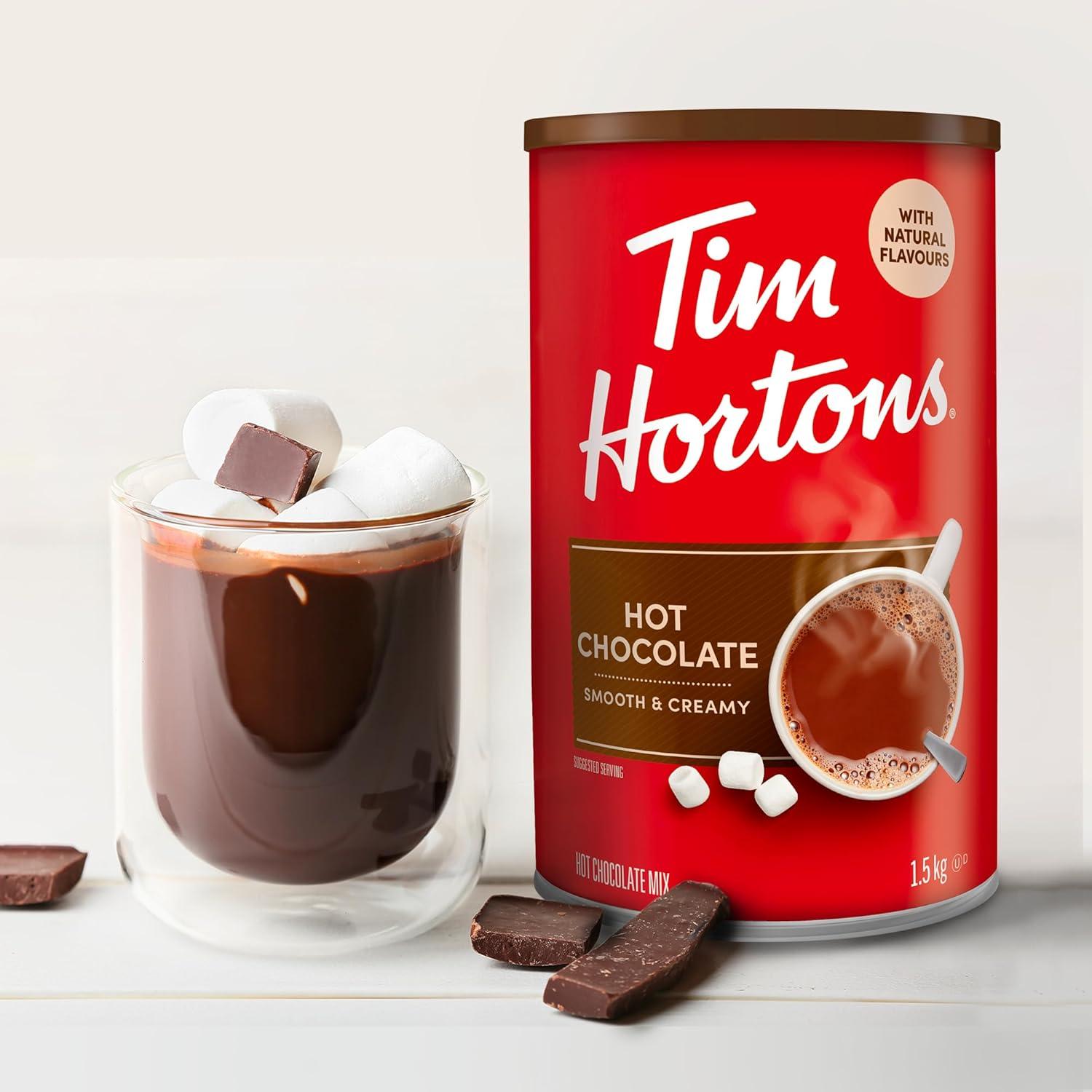 Tim Hortons Hot Chocolate Beverage Mix Original 1.5kg Can Beverage