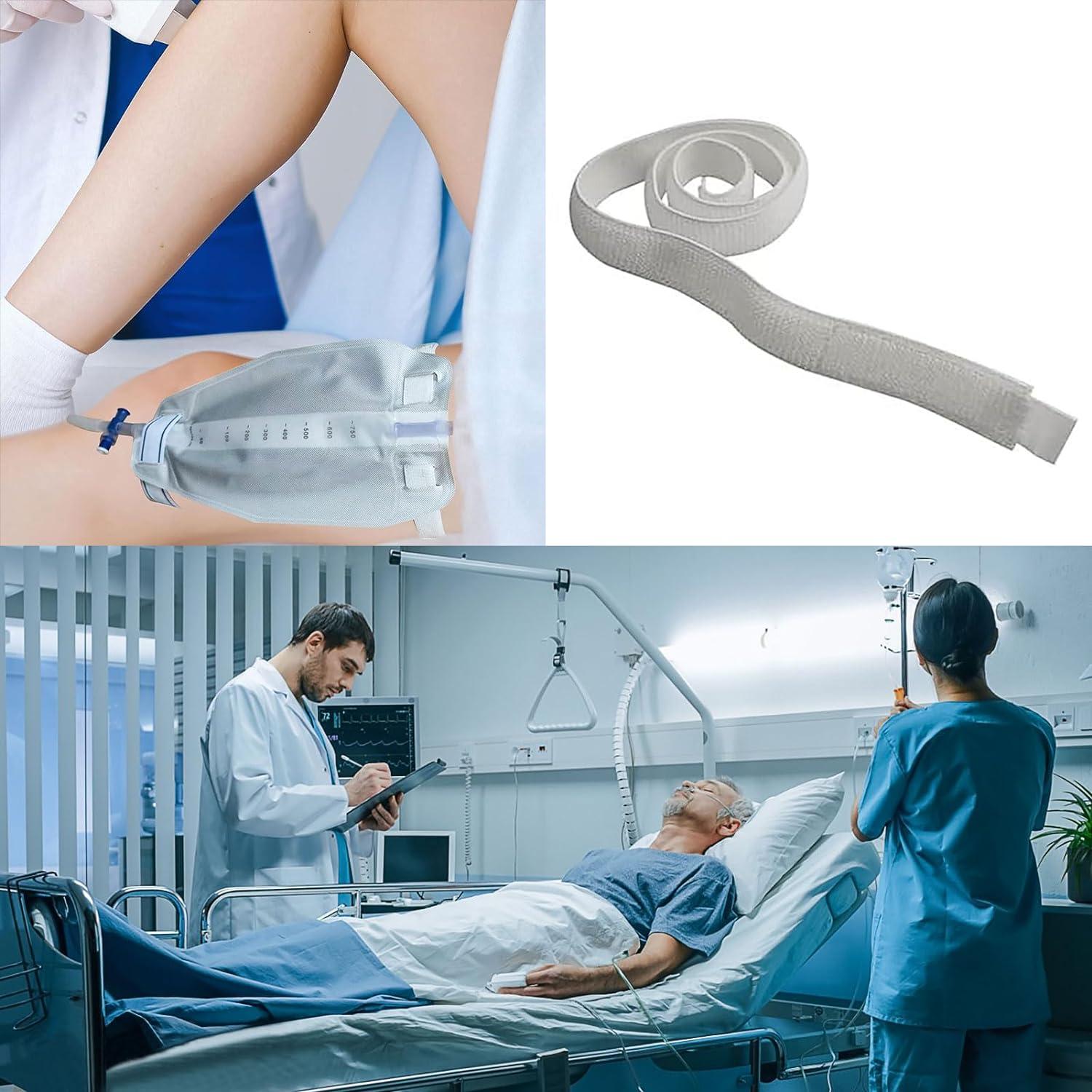 4PCS Catheter Leg Bag Straps Nylon Velcro Straps Catheter Night Bag