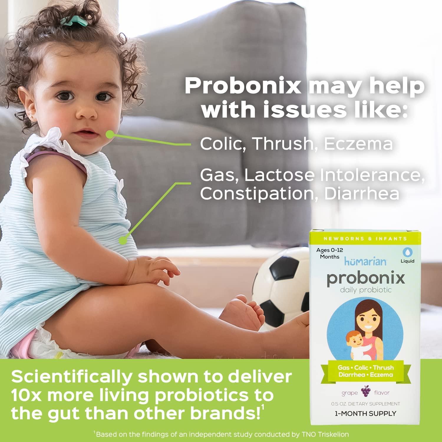 Probonix Probiotics for Babies, Organic, NonGMO Liquid Probiotic Drops with 8 Live Probiotic