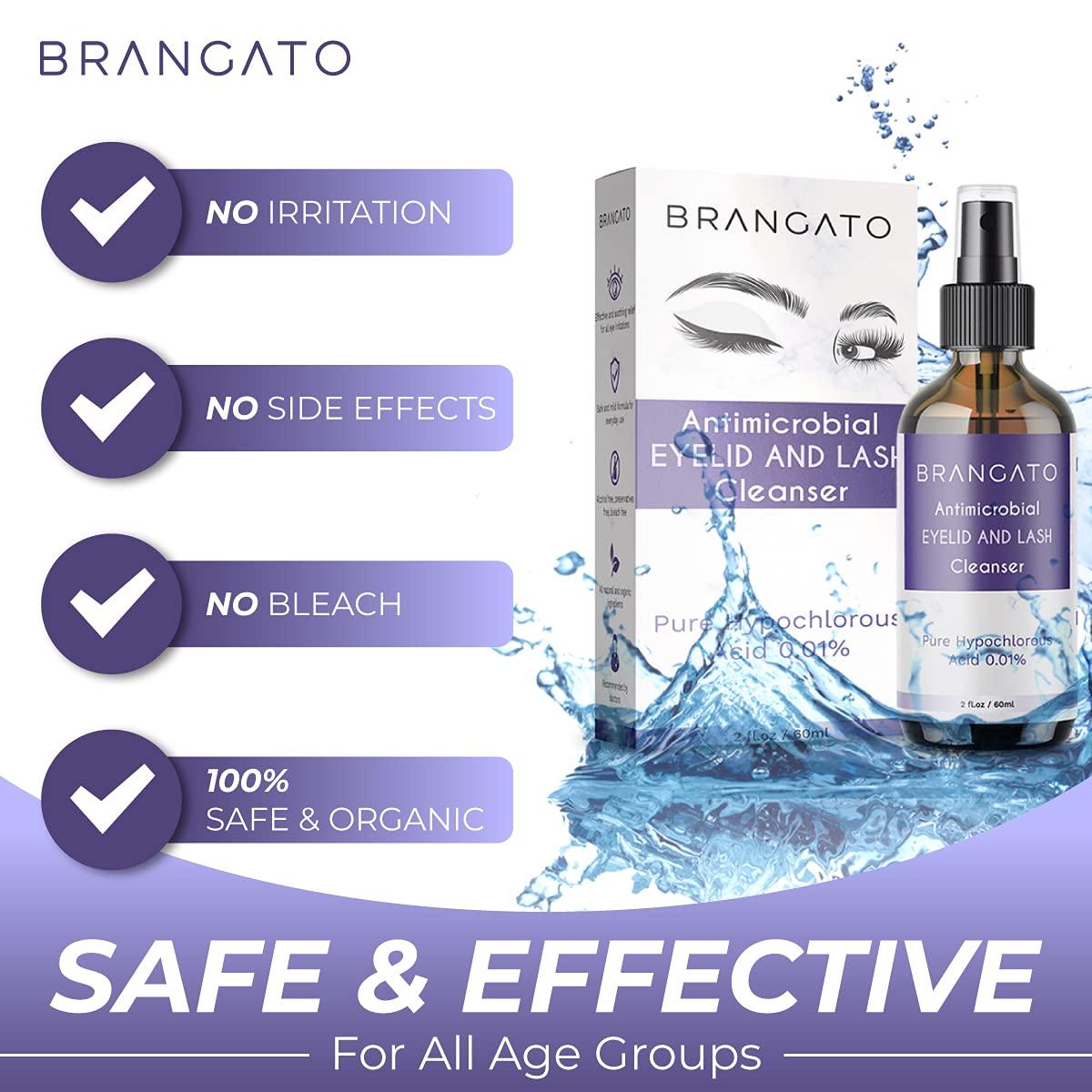 Brangato Eyelid and Lash Cleanser Dry Eye Relief, Stye and Blepharitis Treatments, FDACleared