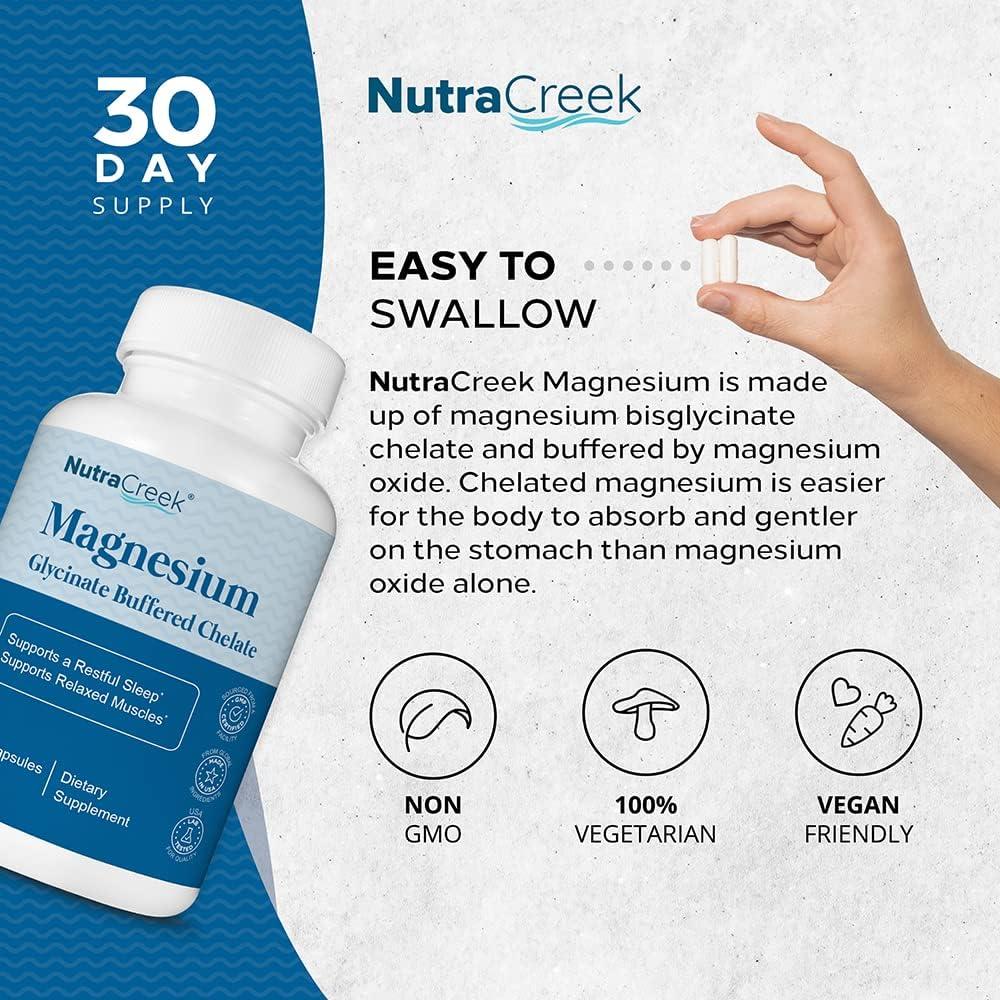 NutraCreek Magnesium Glycinate 400mg Buffered Chelate Gentle
