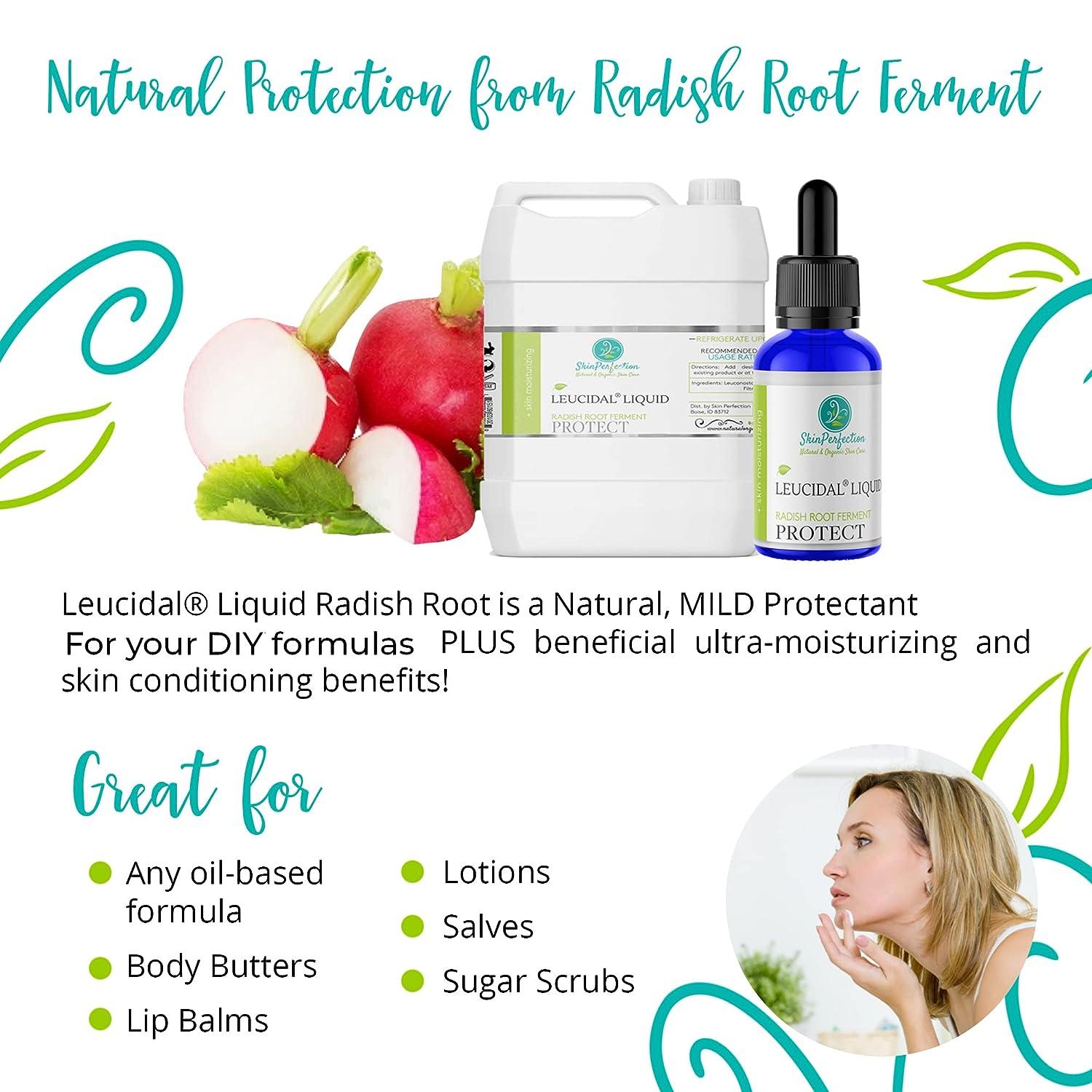 Leucidal Liquid Radish Root Superior Natural DIY Lotion Making ECOCERT  Alternative to Synthetic Preservatives Protect Homemade Hyaluronic Acid  Serums Skin Perfection