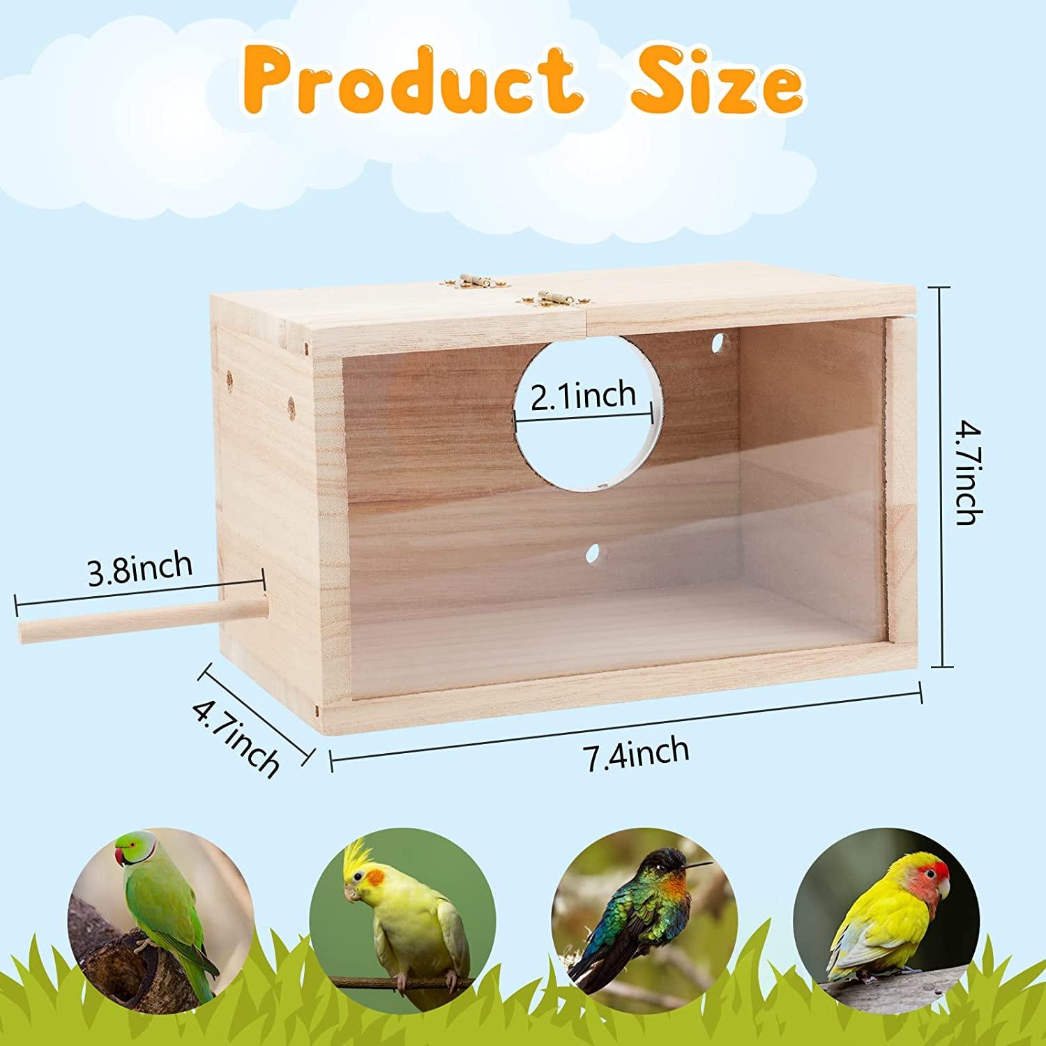 Rypet Parakeet Nesting Box Transparent Design, Bird Nest Breeding Box ...