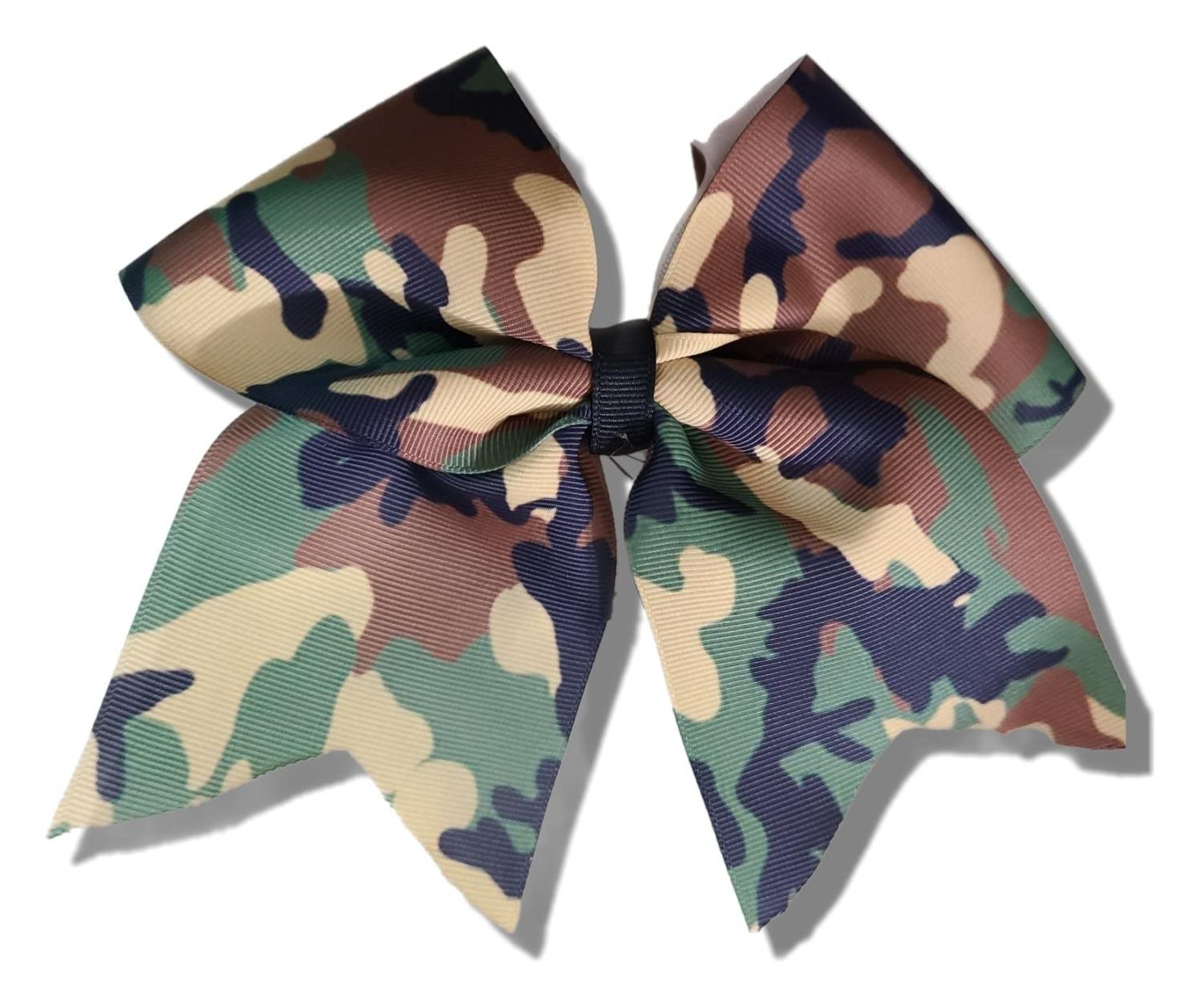 Cheer Bows Full Camo Camouflage Military Support Hair Bow