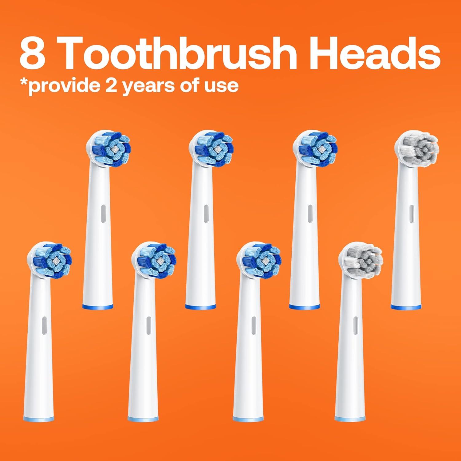 Bitvae R2 Rotating Electric Toothbrush for Adults with 8 Brush Heads Travel Case 5 Modes